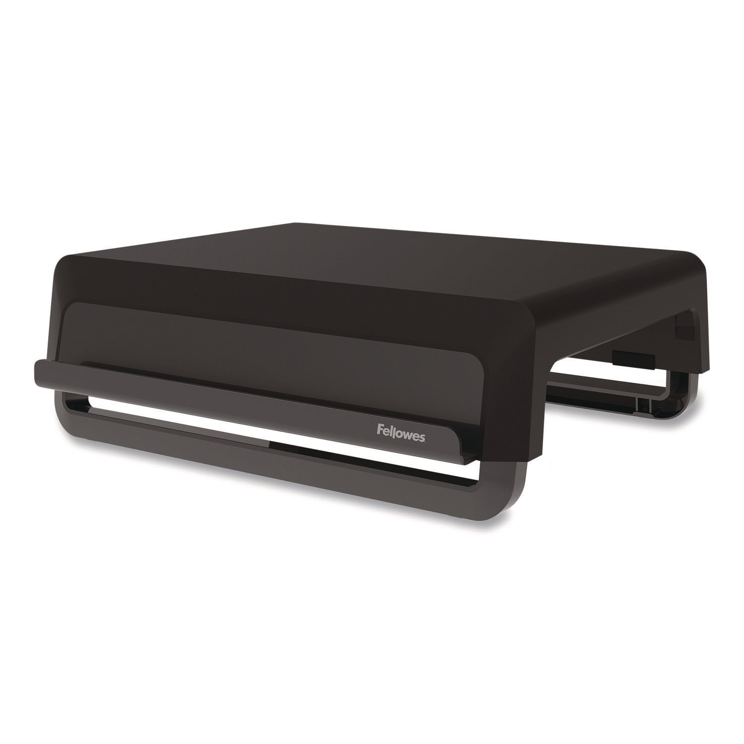 Fellowes® Breyta Monitor Stand, 13.94" x 11.97" x 3.23" to 5.9", Black, Supports 33 lb
