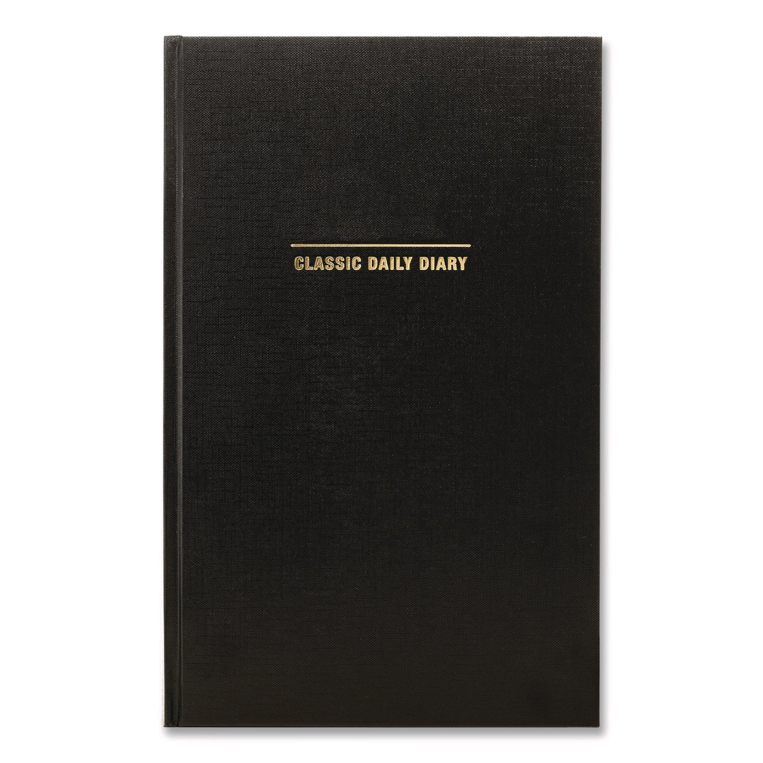 Global Printed Products Classic Hardbound Daily Planner, 12.5 x 8, Black/Gold Cover, 12-Month (Jan to Dec): 2025