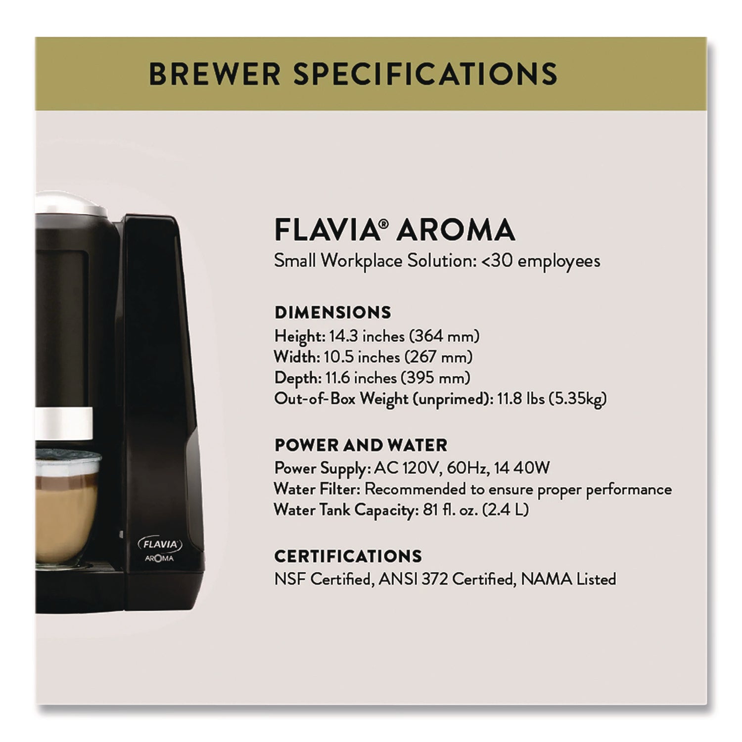 FLAVIA® Aroma Single Cup Brewer, Black