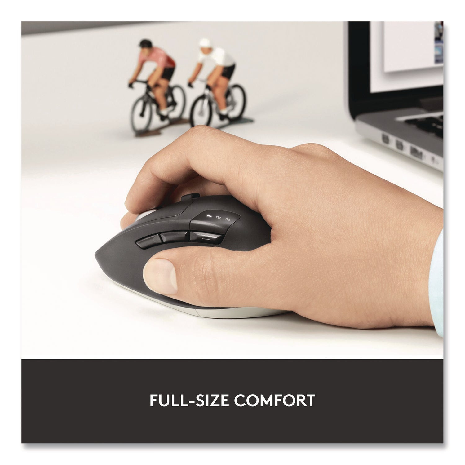 Logitech® M720 Triathlon Wireless Mouse, 2.4 GHz Frequency, 33 ft Wireless Range, Right Hand Use, Black