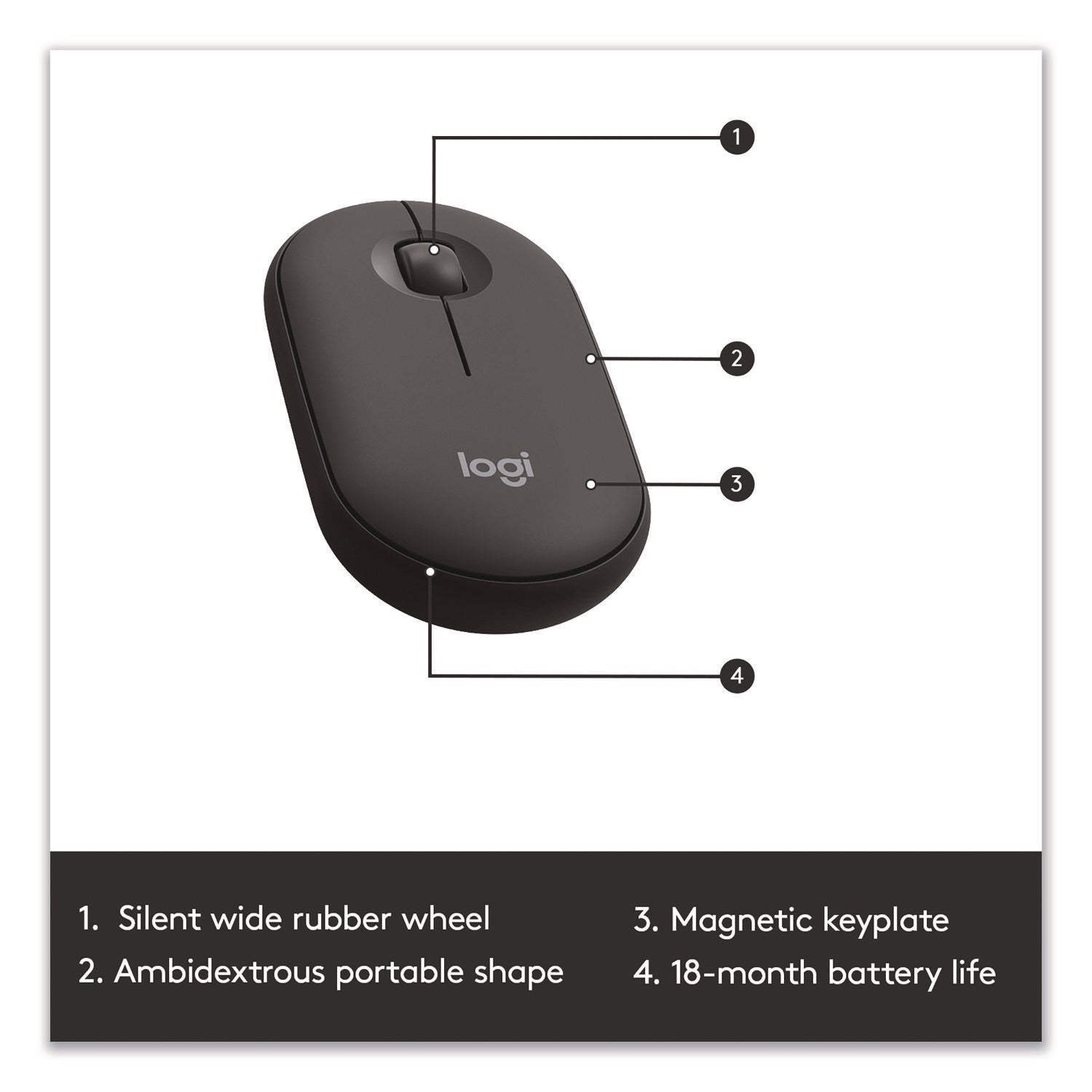 Logitech® MK470 Slim Wireless Keyboard and Mouse Combo, 2.4 GHz/33 ft Wireless Range, Graphite