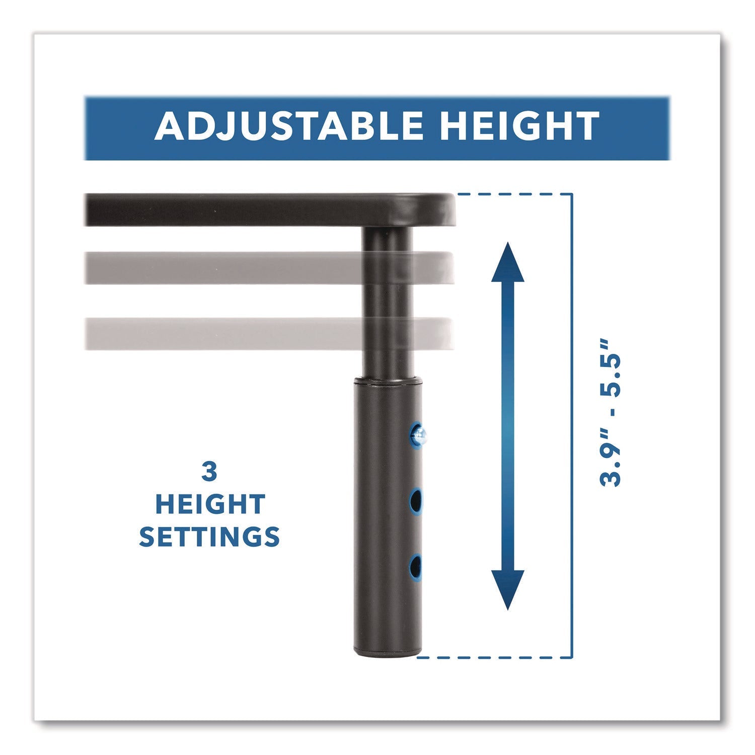 MOUNT-IT! Adjustable Desktop Monitor Riser, For Up to 32" Monitors, 14.57" x 9.25" x 5.51", Black, Supports 44 lb - Bloom Skins