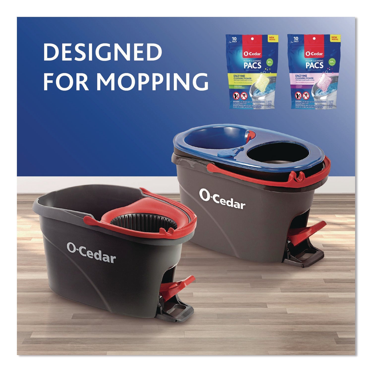 O-Cedar® Cleaning PACS, Crisp Citrus Scent, 10/Pack, 8 Packs/Carton