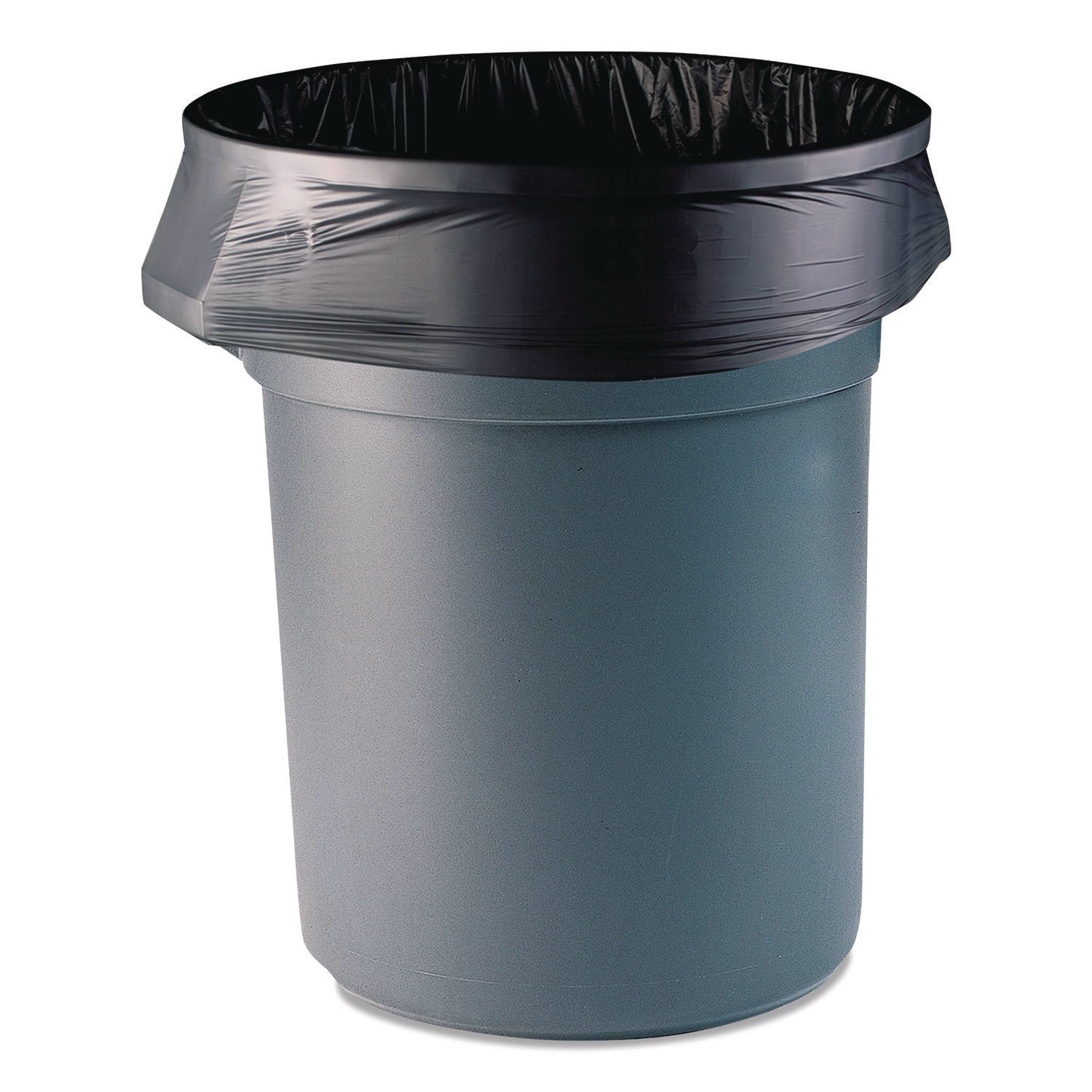 Heritage Linear Low Density Can Liners, 56 gal, 1.5 mil, 46' x 50", Black, 100/Carton