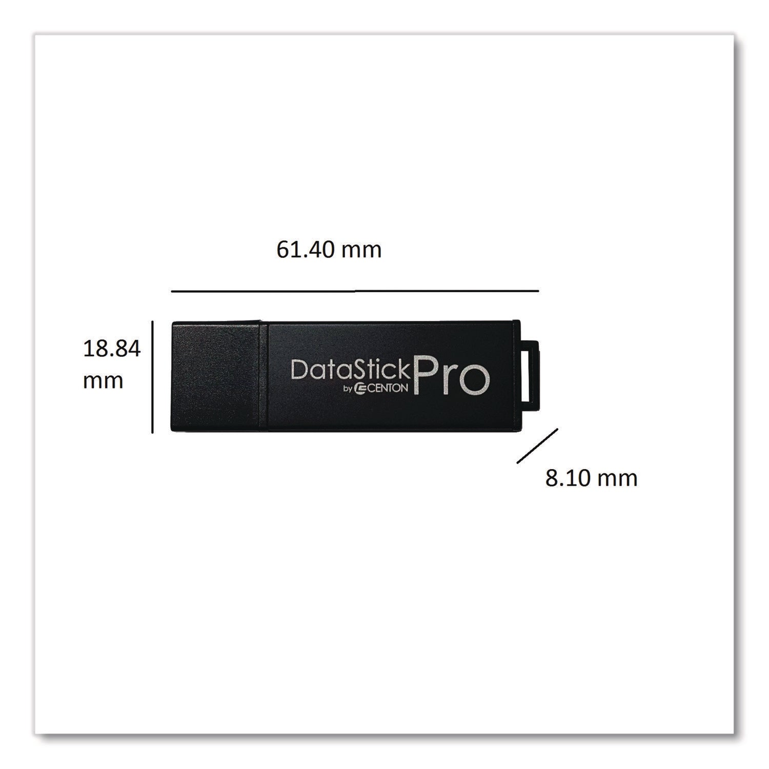 Centon DataStick Pro USB 2.0 Type A Flash Drive, 8 GB, Gray, 10/Pack