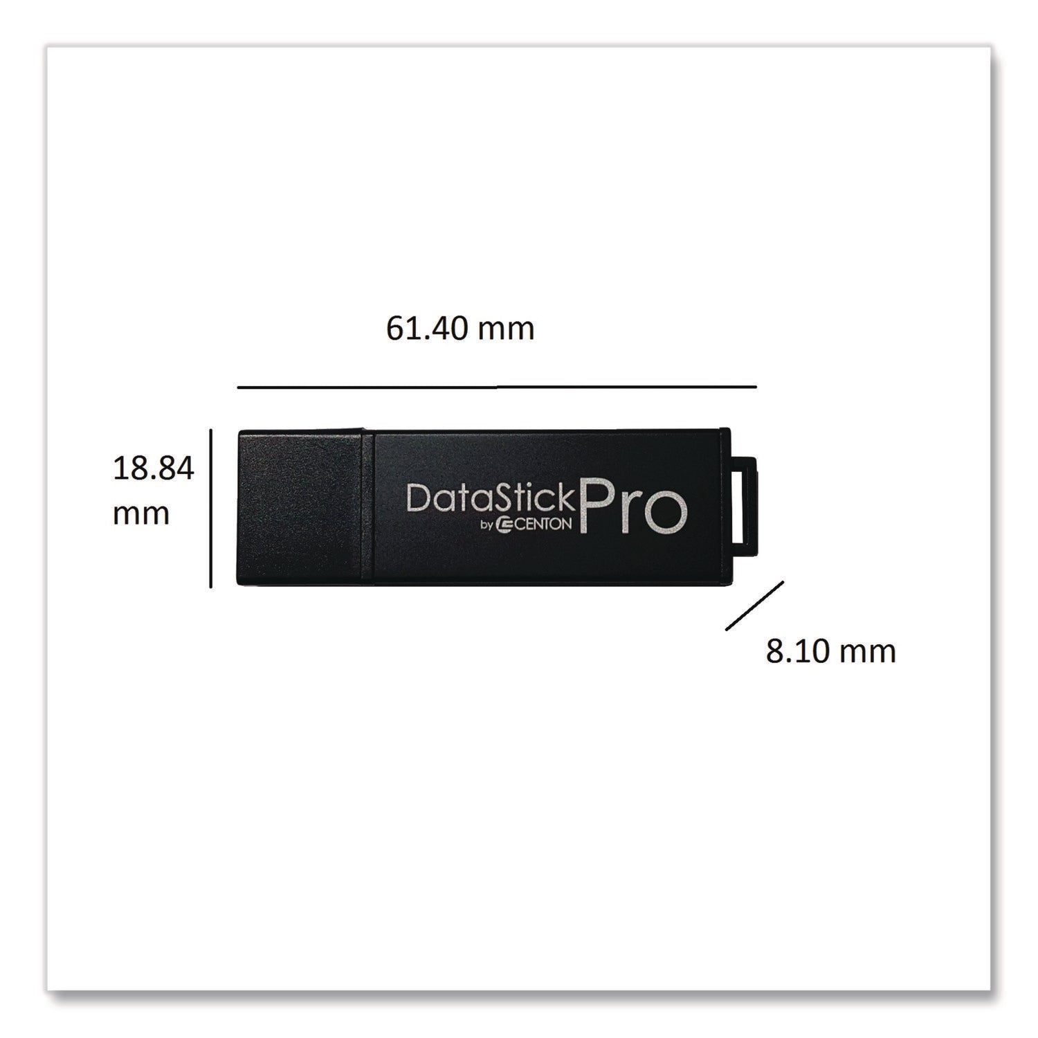 Centon DataStick Pro USB 3.2 Type A Flash Drive, 64 GB, Black