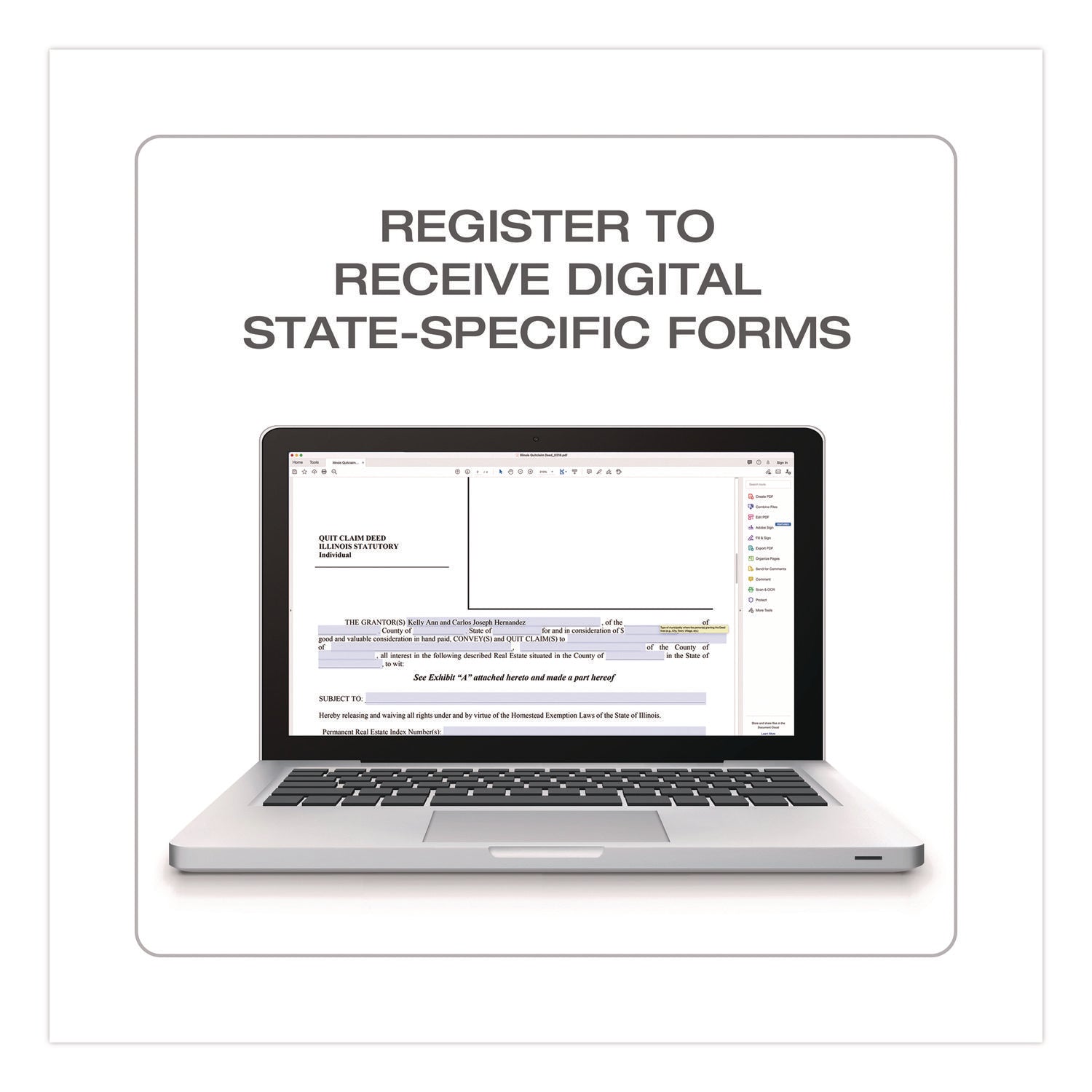 Adams® Quitclaim Deed Forms with Instructions and Free Downloads, One-Part (No Copies), 8.5 x 11, 4 Forms Total