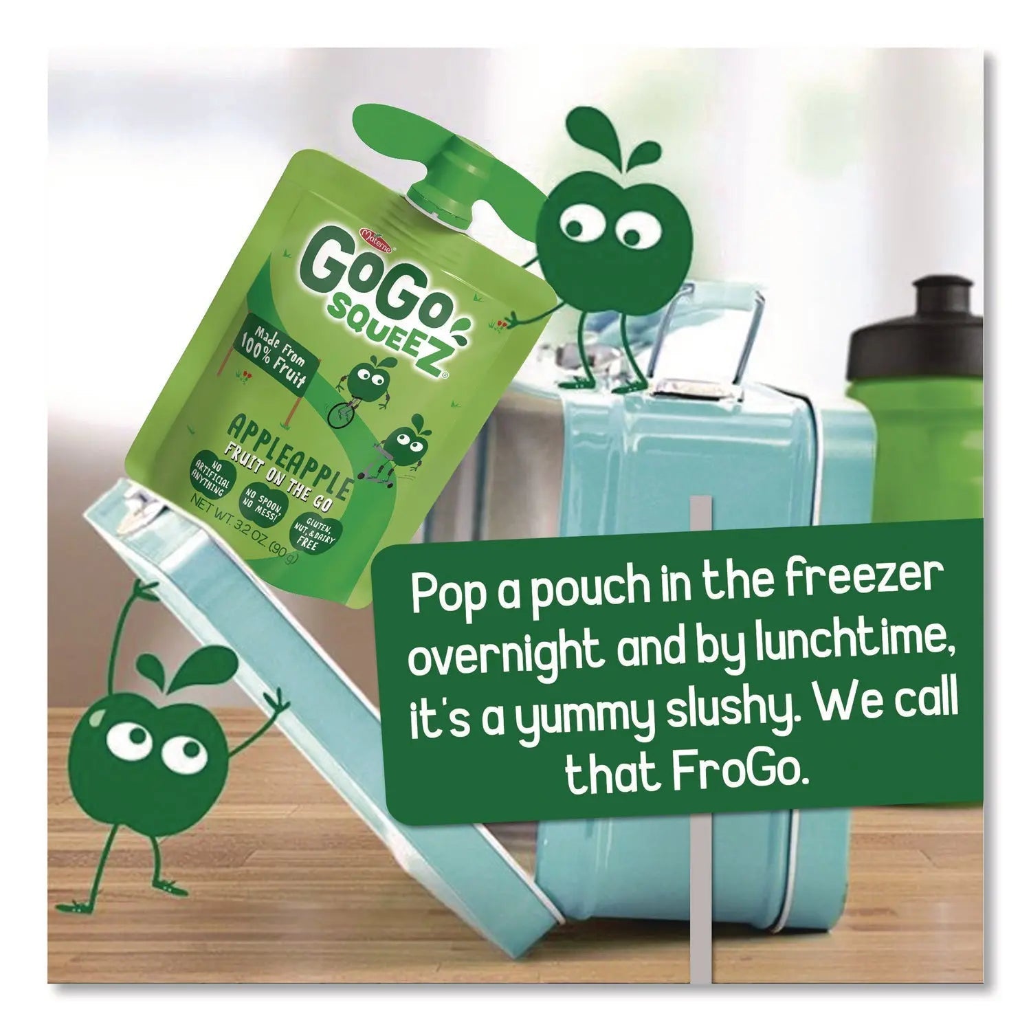 GoGo Squeez® Fruit on the Go, (10) Apple/(10) Apple Cinnamon, 3.2 oz Pouch, 20/Box