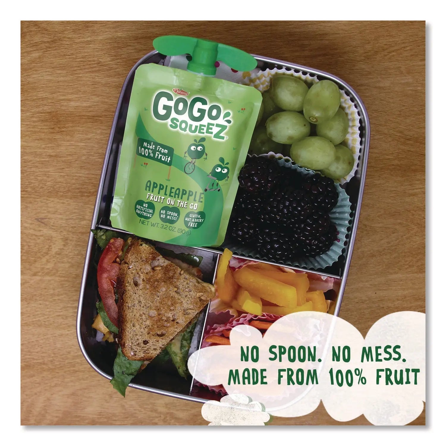 GoGo Squeez® Fruit on the Go, (10) Apple/(10) Apple Cinnamon, 3.2 oz Pouch, 20/Box