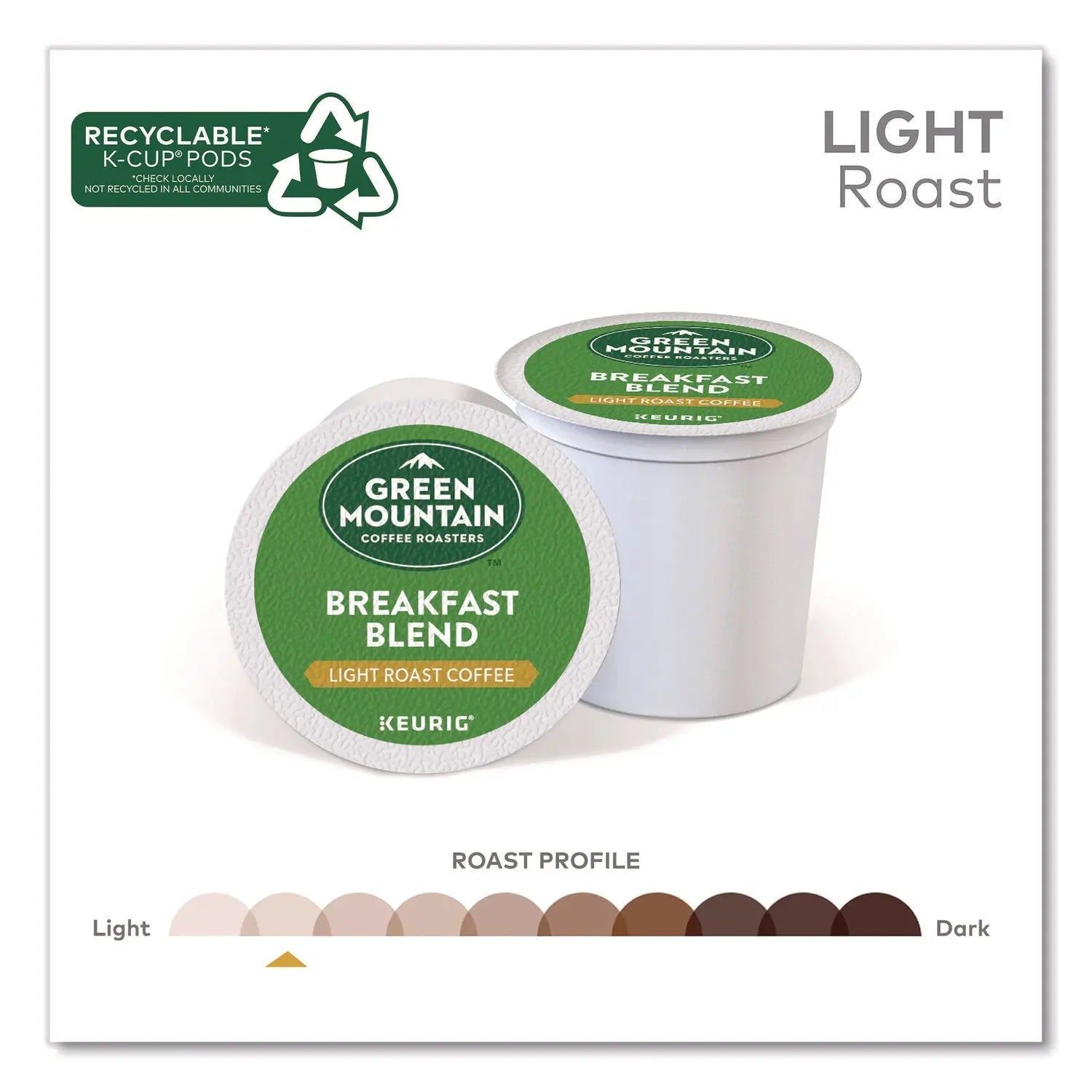 Green Mountain Coffee® Breakfast Blend Coffee K-Cups, 0.31 oz, 48/Box