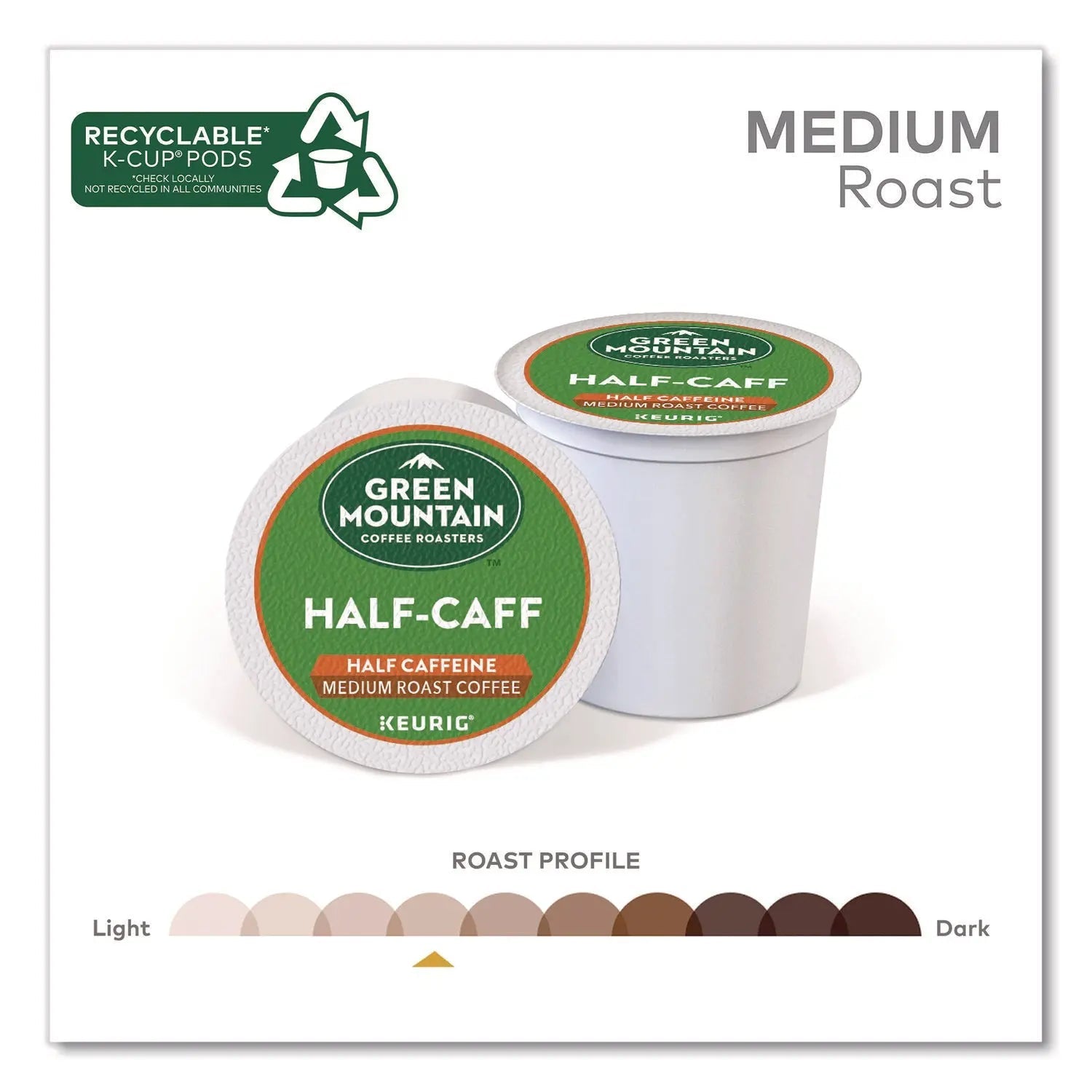 Green Mountain Coffee® Half-Caff Coffee K-Cups, 0.33 oz, 48/Box