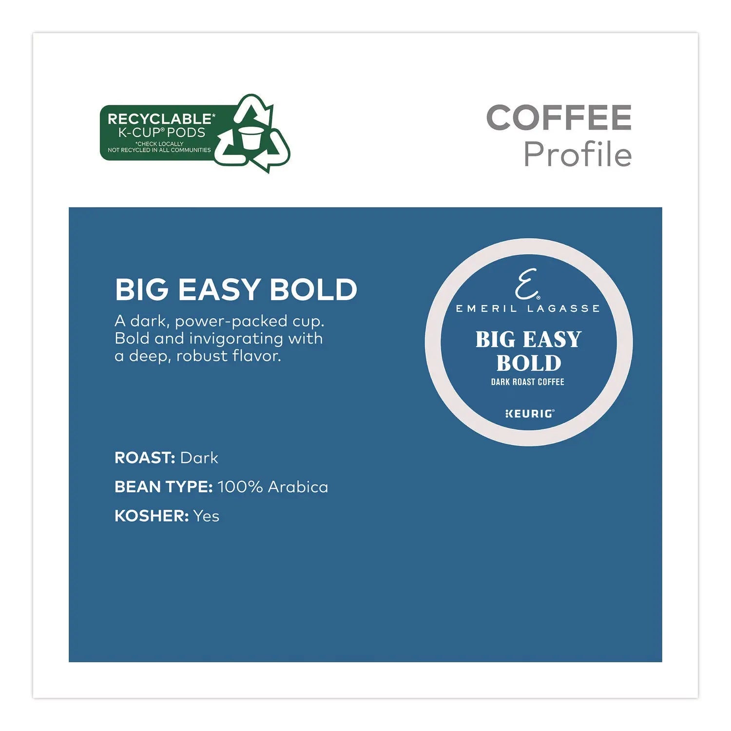 Emeril's™ Big Easy Bold Coffee K-Cups, 0.4 oz, 48/Box