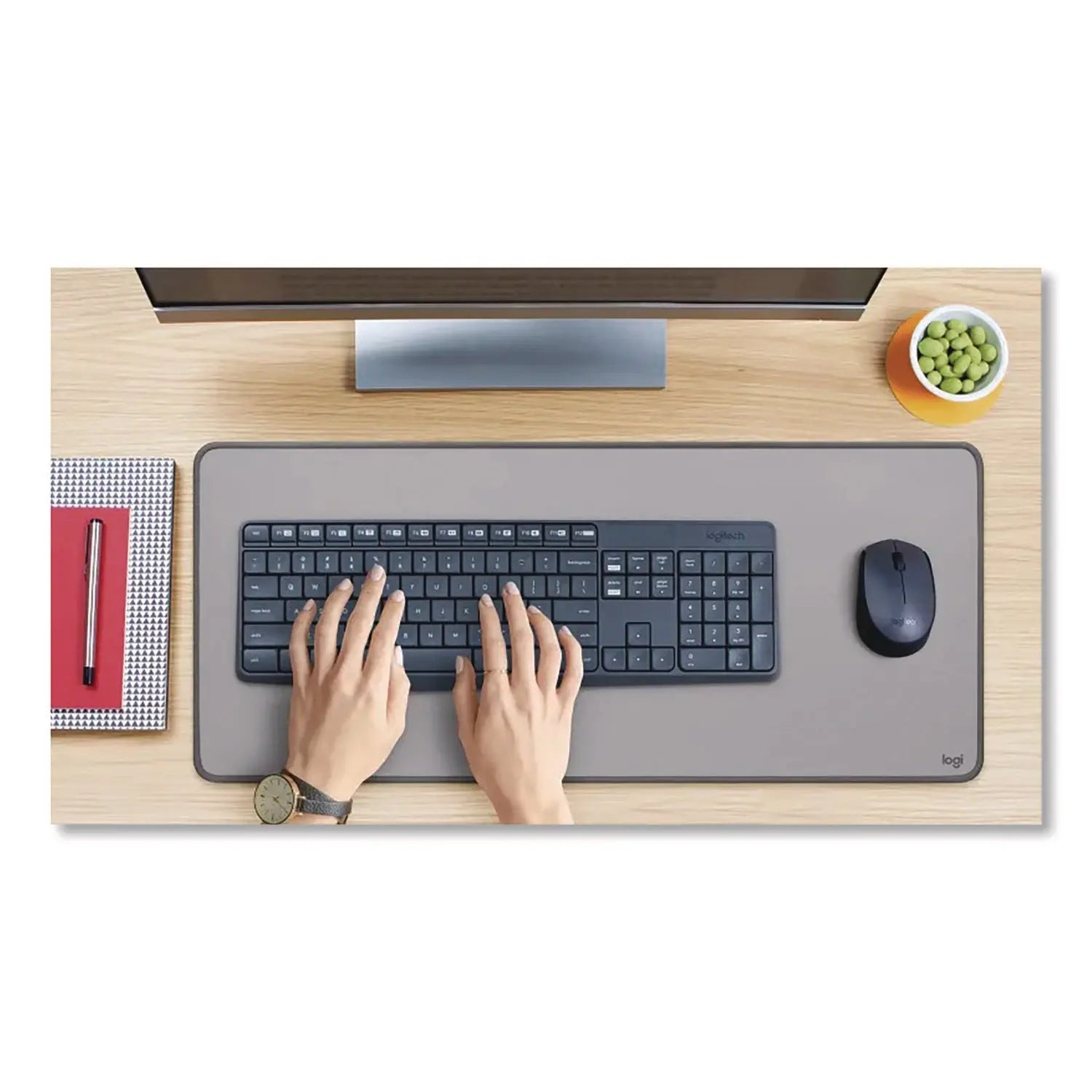 Logitech® MK235 Wireless Keyboard and Optical Mouse Combo, 2.4 GHz Frequency, 33 ft Wireless Range, Black