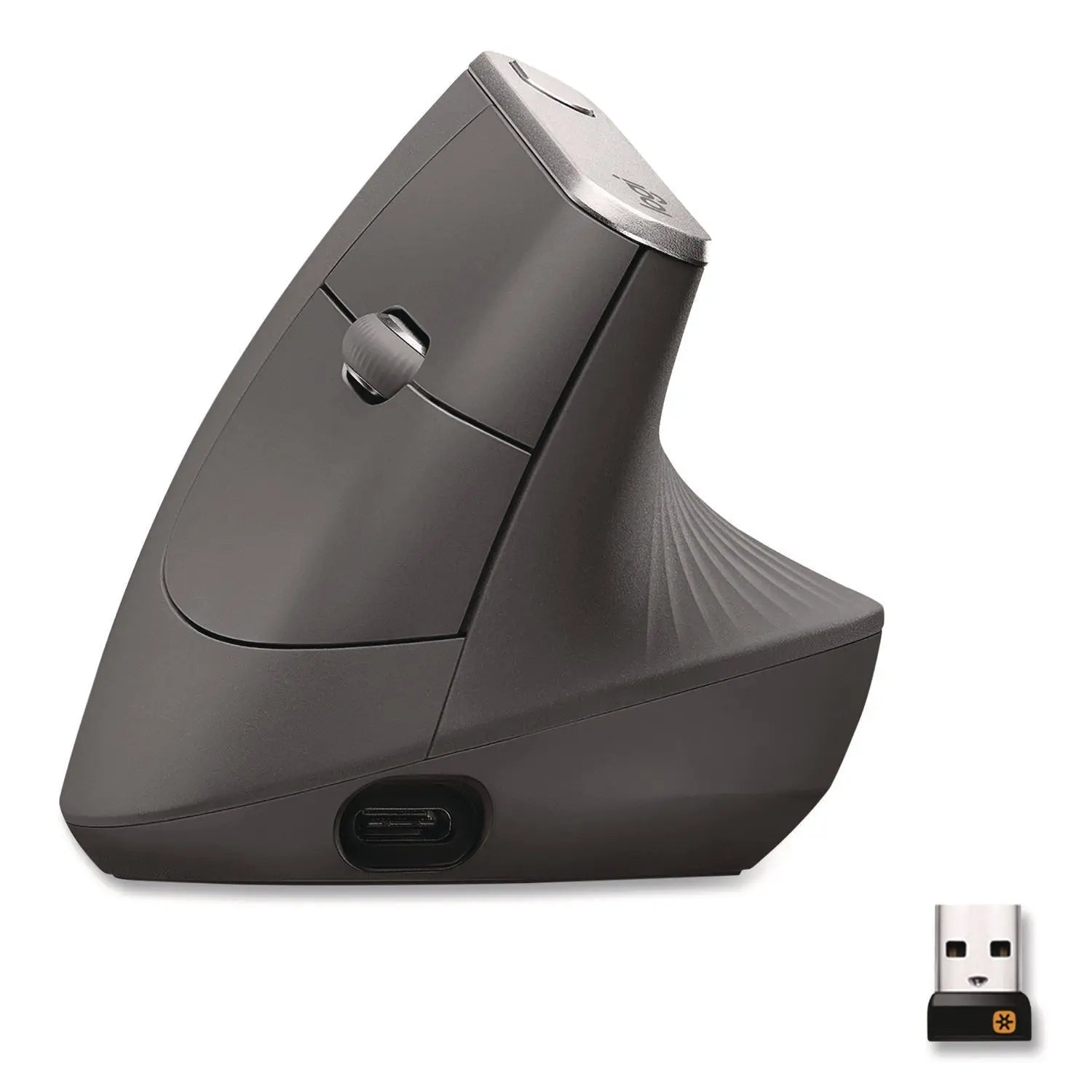 Logitech® MX Vertical Advanced Ergonomic Mouse, 2.4 GHz Frequency/33 ft Wireless Range, Left/Right Hand Use, Graphite