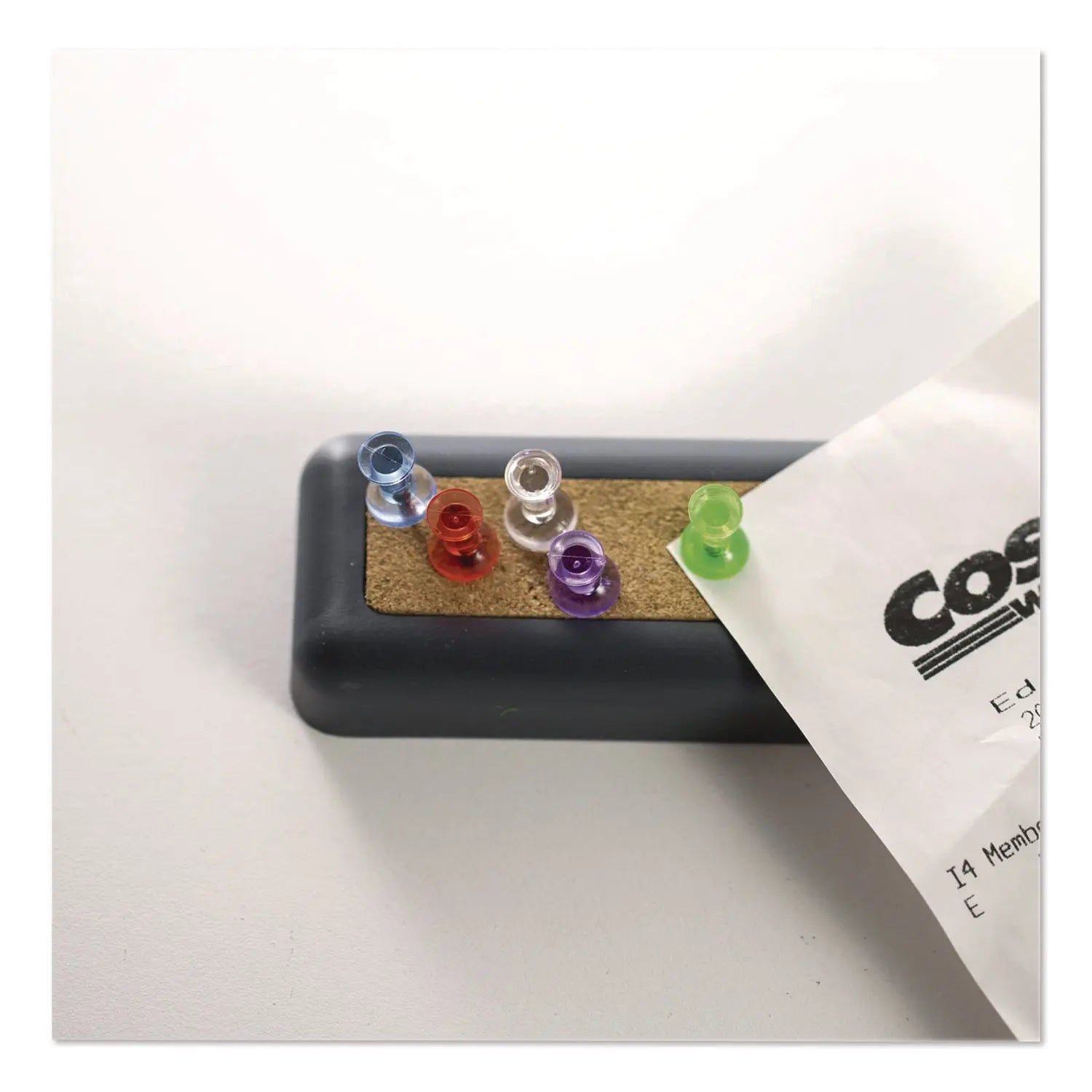 Officemate Push Pins, Assorted Plastic Head, 0.5" Pin, 200/Pack