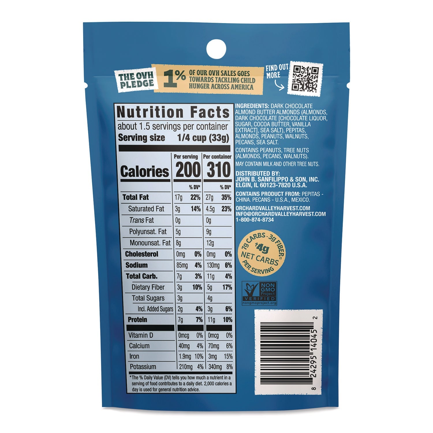 Orchard Valley Harvest® Go-Go Keto Mix, 1.85 oz Bag, 14/Carton