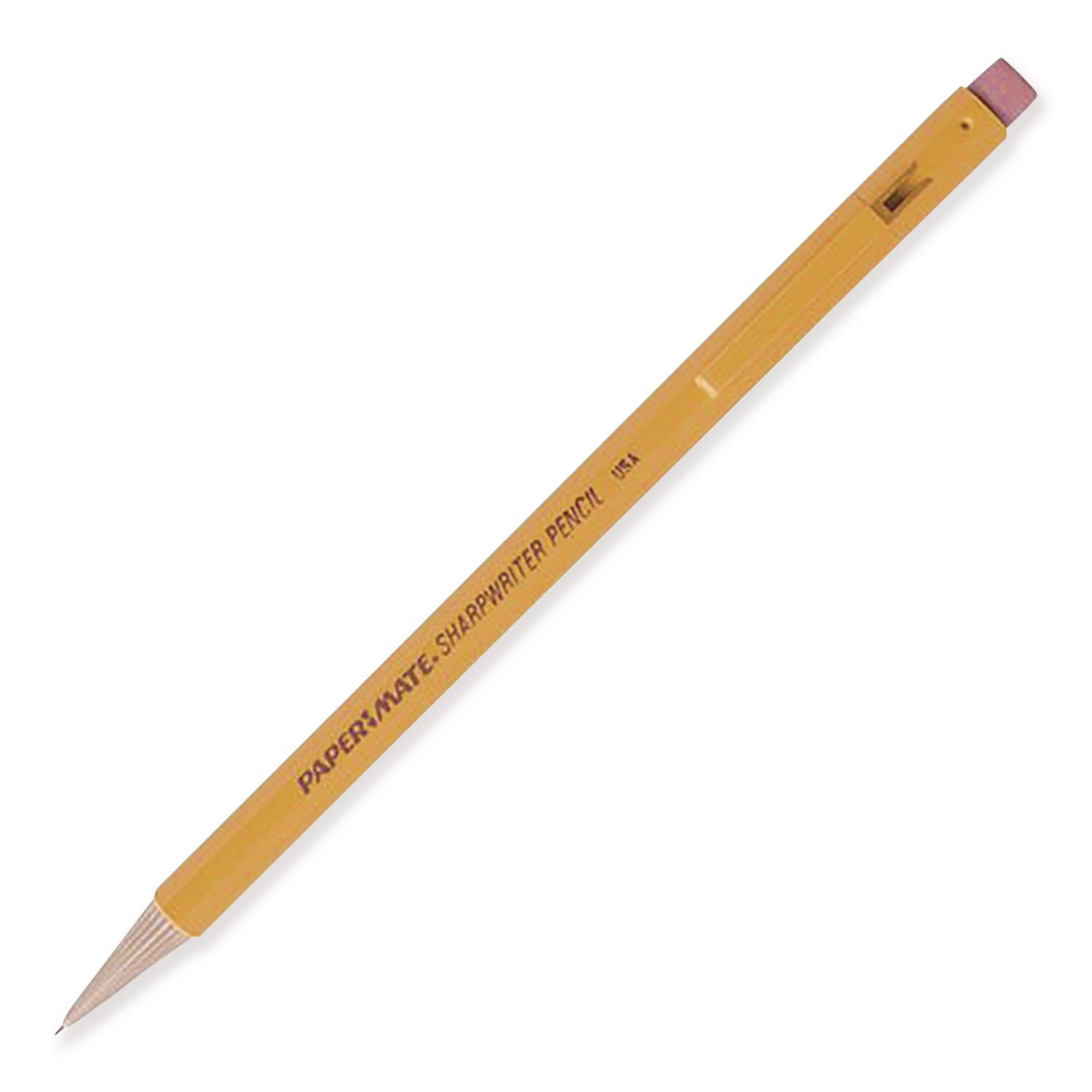 Paper Mate® Sharpwriter Mechanical Pencil, 0.7 mm, HB (#2), Black Lead, Classic Yellow Barrel, 5/Pack