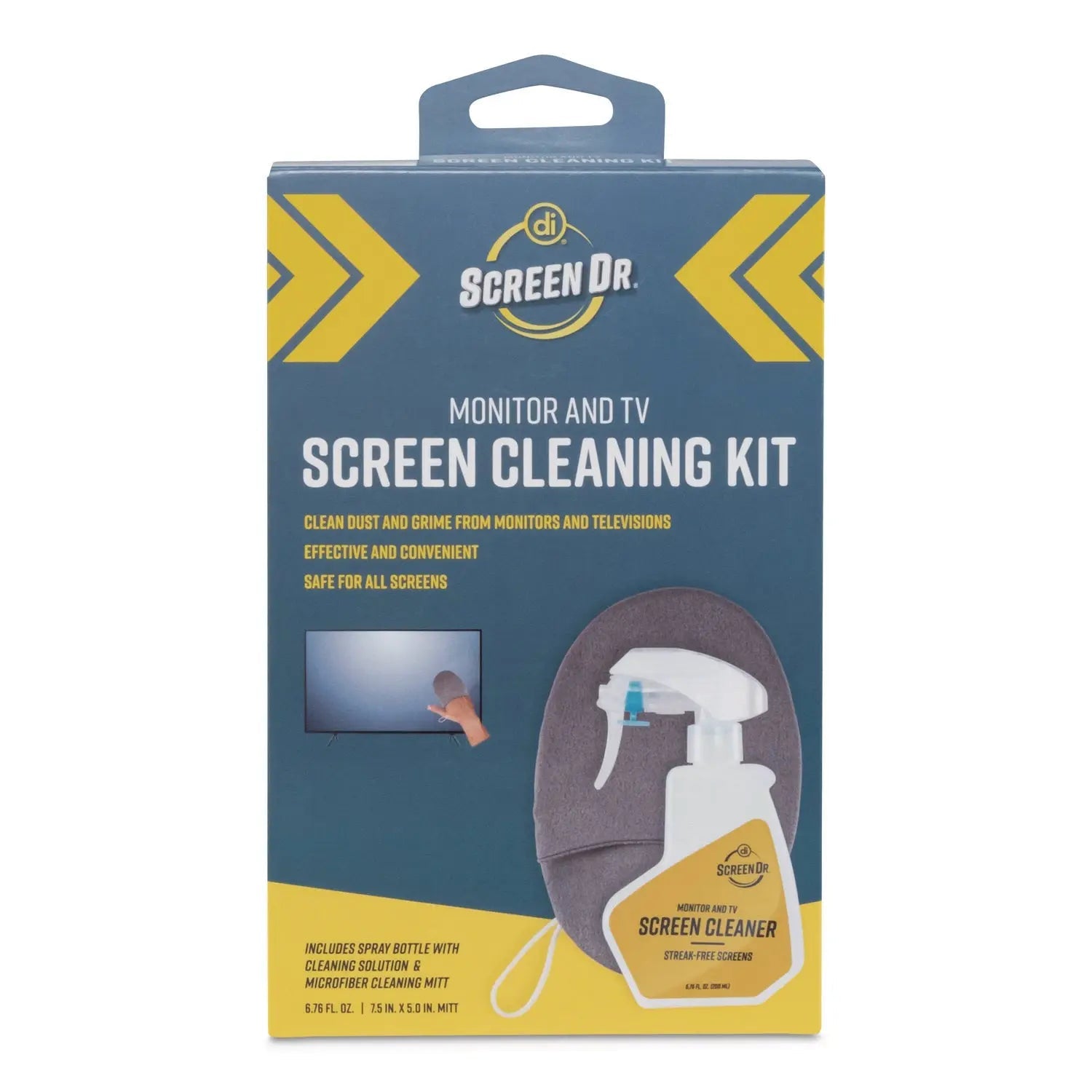 Digital Innovations Screen Dr Monitor and TV Screen Cleaning Kit, 6.76 oz Spray Bottle with Microfiber Mitt