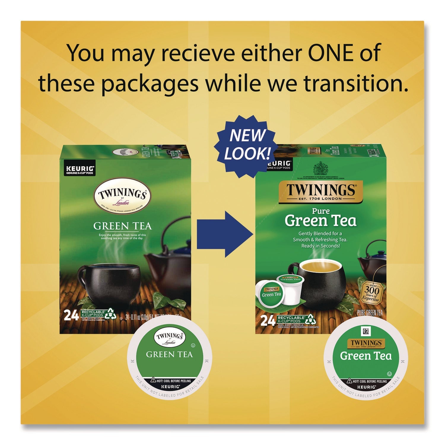 TWININGS® Tea K-Cups, Green Tea, 0.11 oz, 24/Box