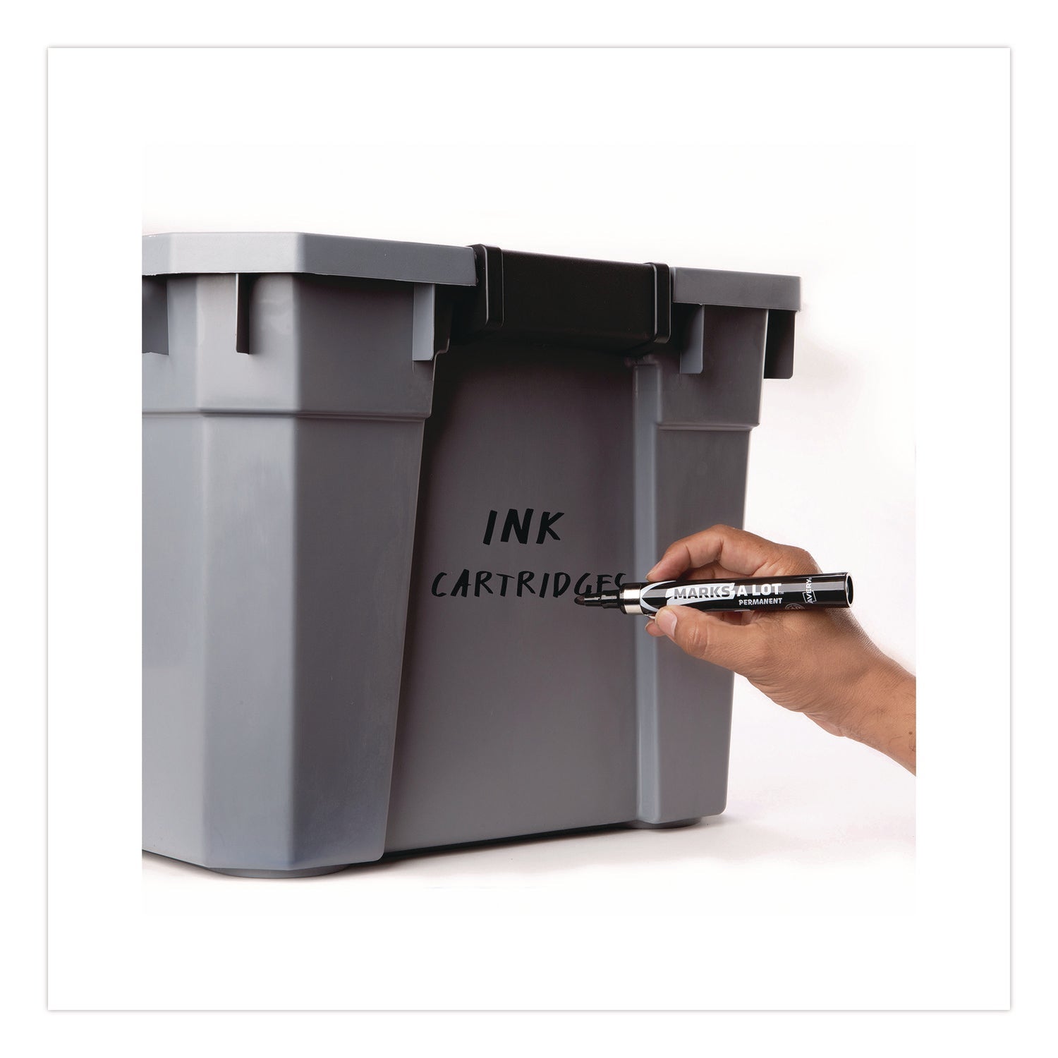 Avery® MARKS A LOT Large Desk-Style Permanent Marker with Metal Pocket Clip, Broad Bullet Tip, Black