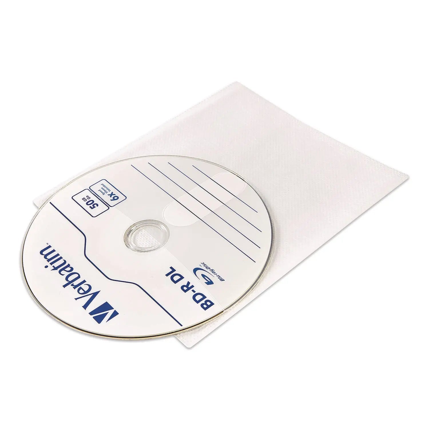 Verbatim® CD/DVD Sleeves, White, 50/Pack