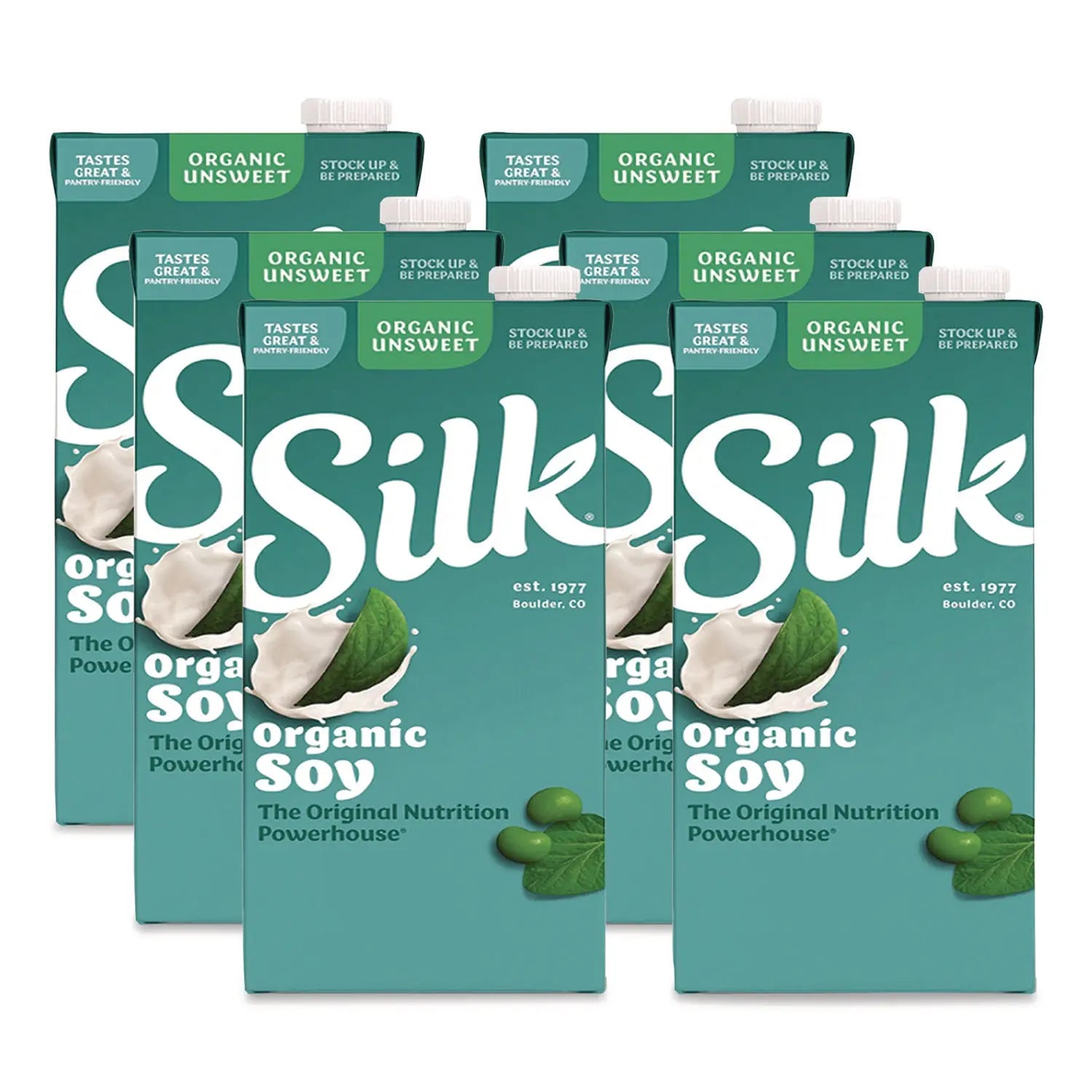 Silk® Soymilk, Unsweetened Original, 32 oz, 6/Carton