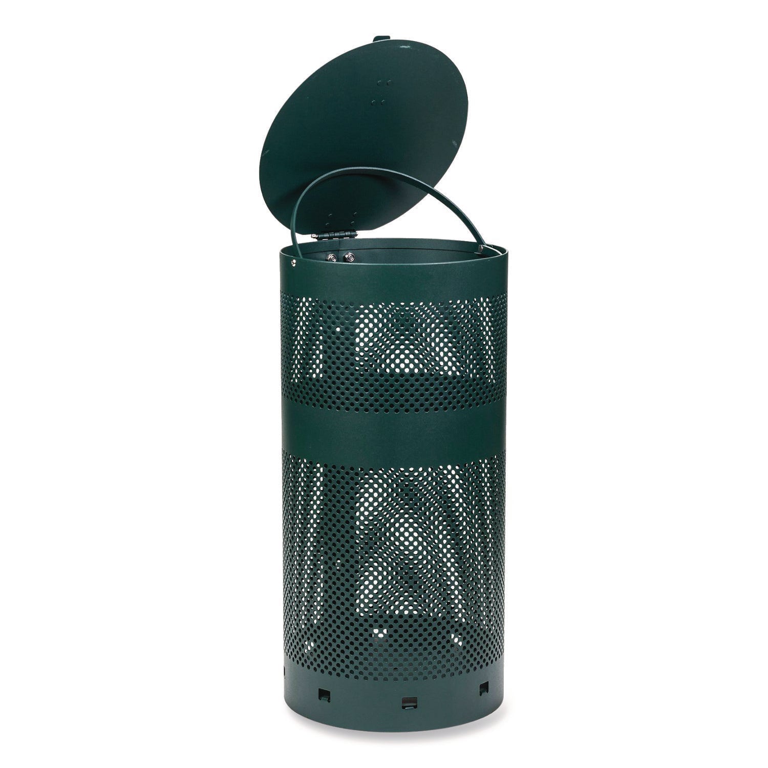 Tatco Dog Waste Station, 12 gal, Open Top, Green/White