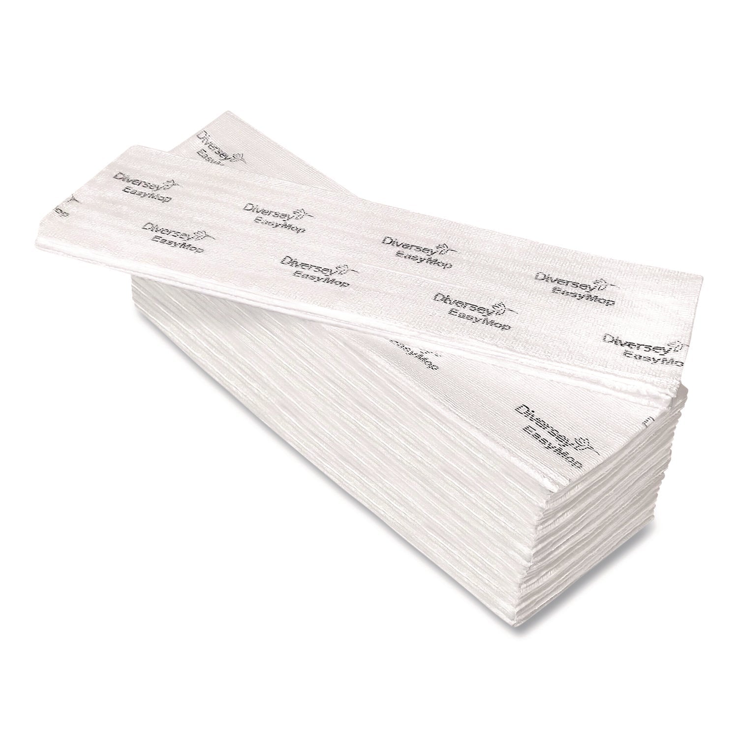Diversey™ EasyMop Microfiber Dust Mop Pads, 16 x 5.3, White, 50/Pack