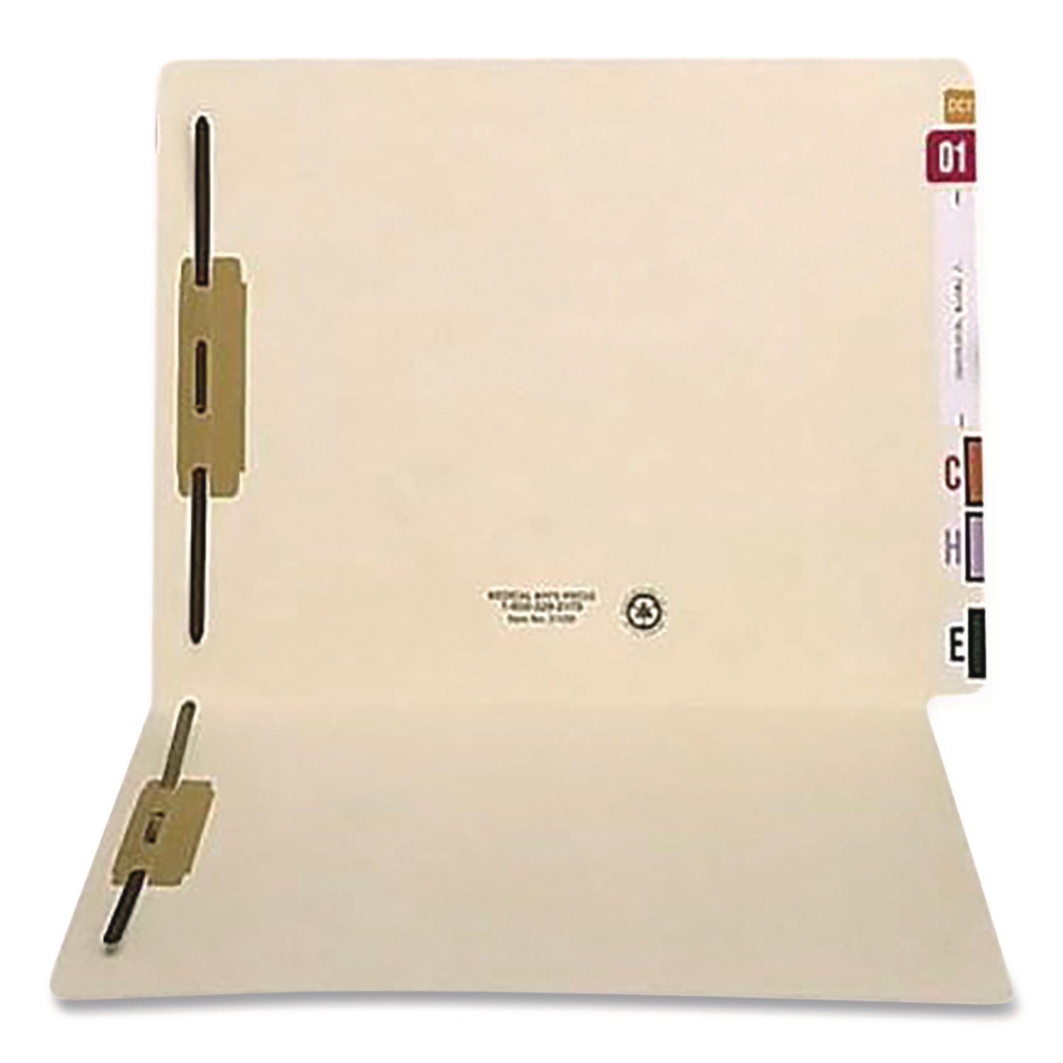 Medical Arts Press® End Tab Fastener Folders, 0.75" Expansion, 2 Fasteners, Letter Size, Manila Exterior, 50/Box