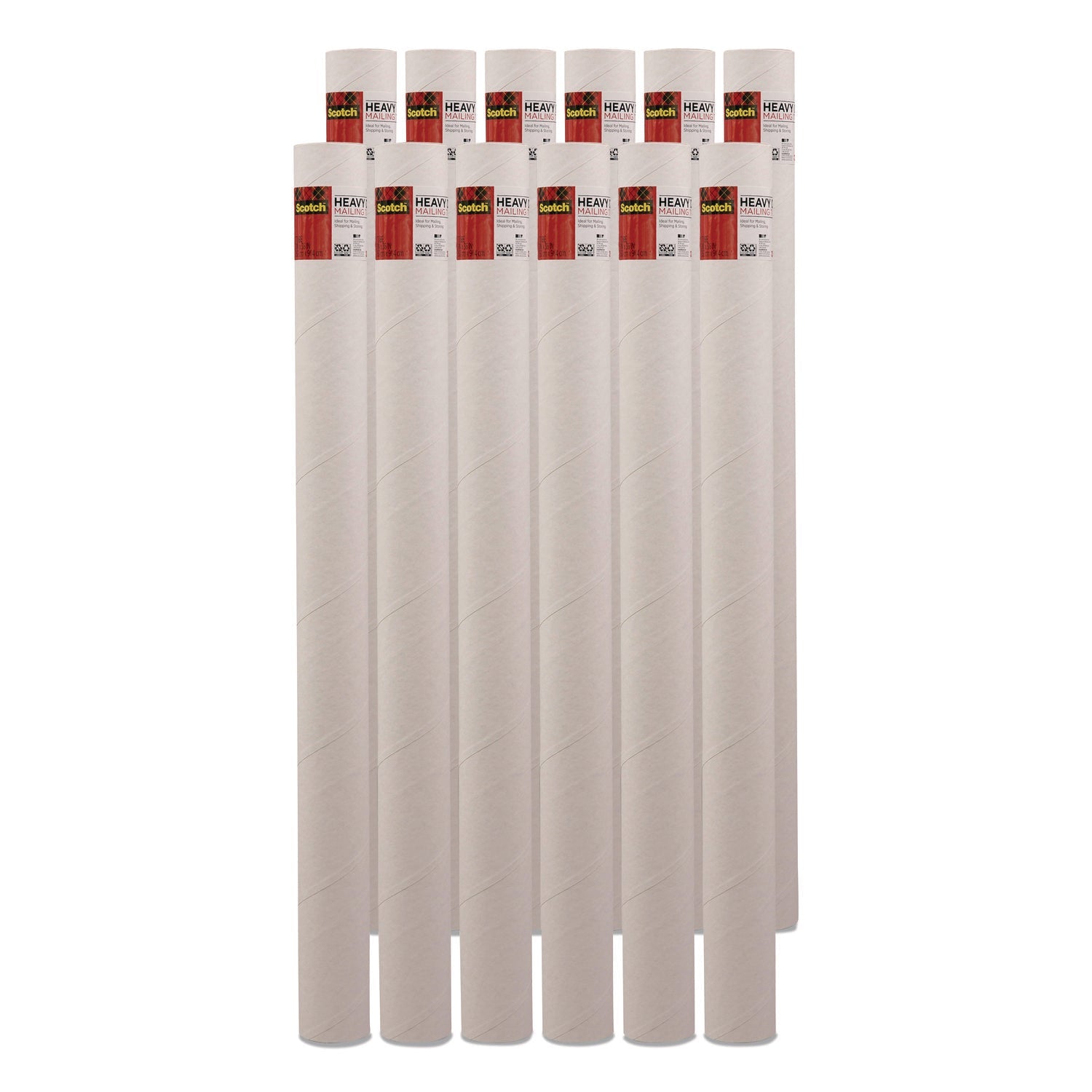 Scotch™ Mailing Tube, 36" Long, 3" Diameter, White, 12/Carton
