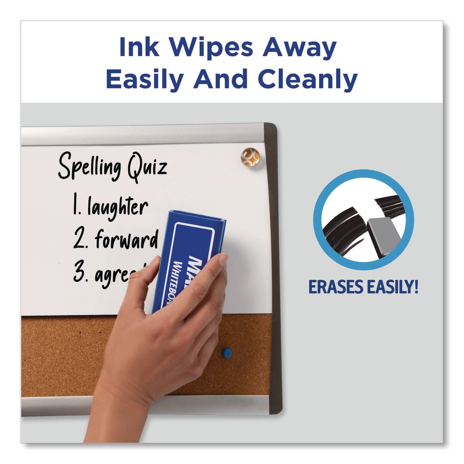Avery® MARKS A LOT Desk-Style Dry Erase Markers, Broad Chisel Tip, Blue - Bloom Skins