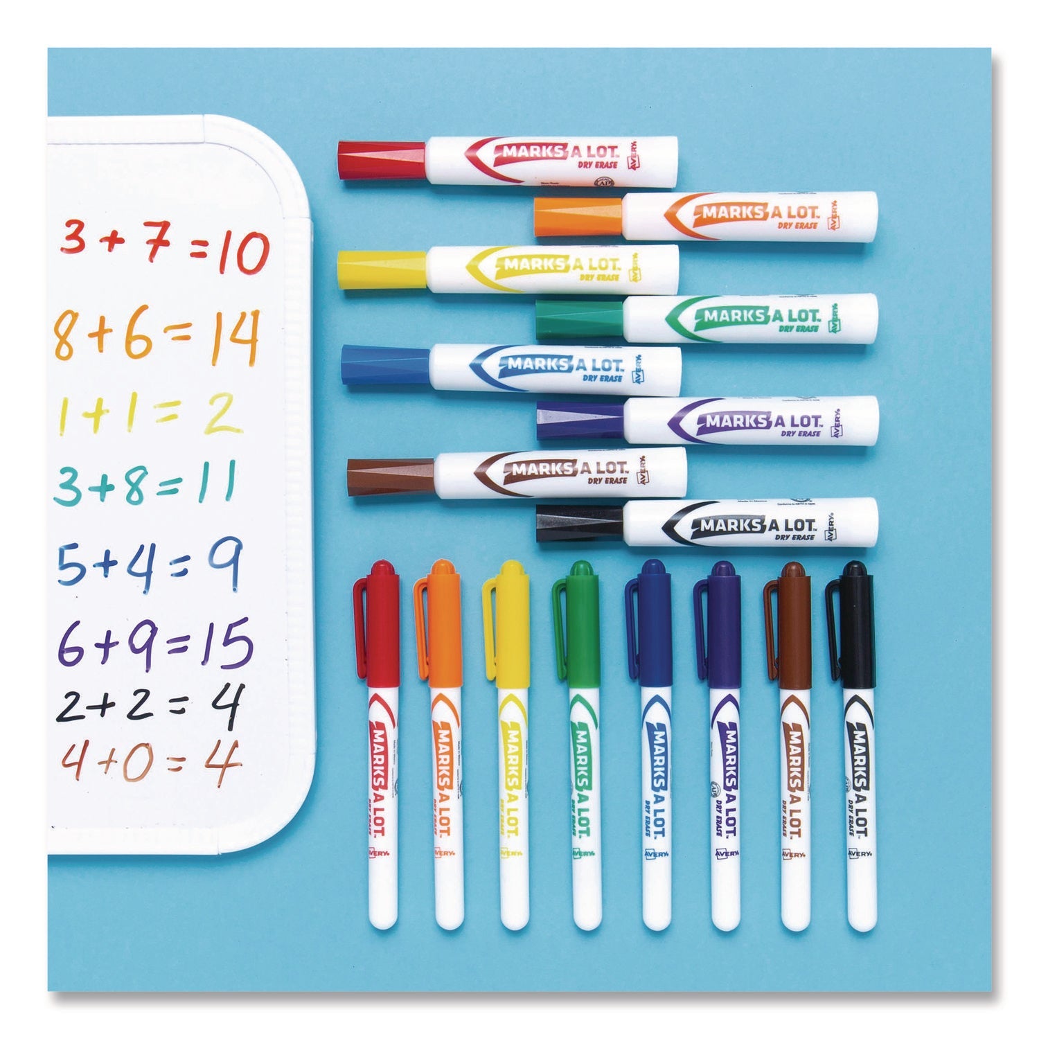 Avery® MARKS A LOT Desk-Style Dry Erase Markers, Broad Chisel Tip, Blue - Bloom Skins