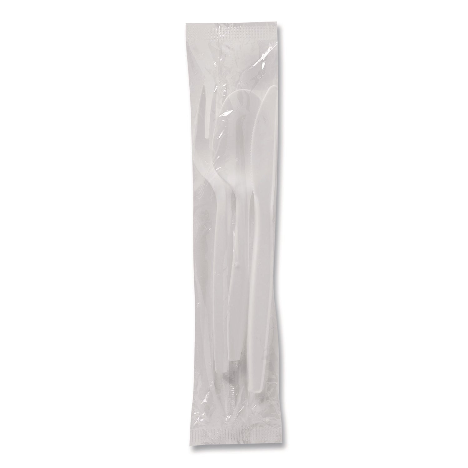 Dixie® Mediumweight Polypropylene Cutlery, Fork/Knife/Teaspoon, Plastic, White, 250/Carton