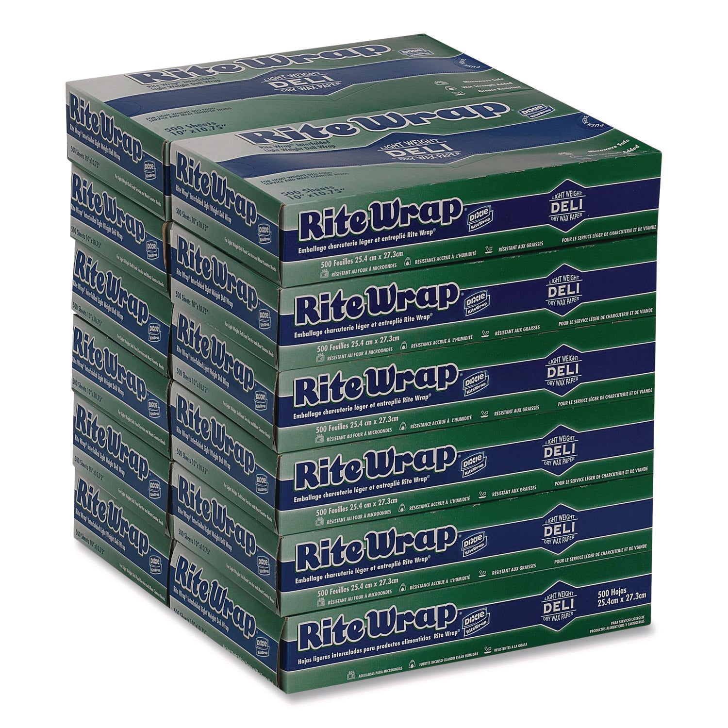 Dixie® Dispens-A-Wax Waxed Deli Patty Paper, 10.75 x 7.5, 500/Box, 12 Boxes/Carton