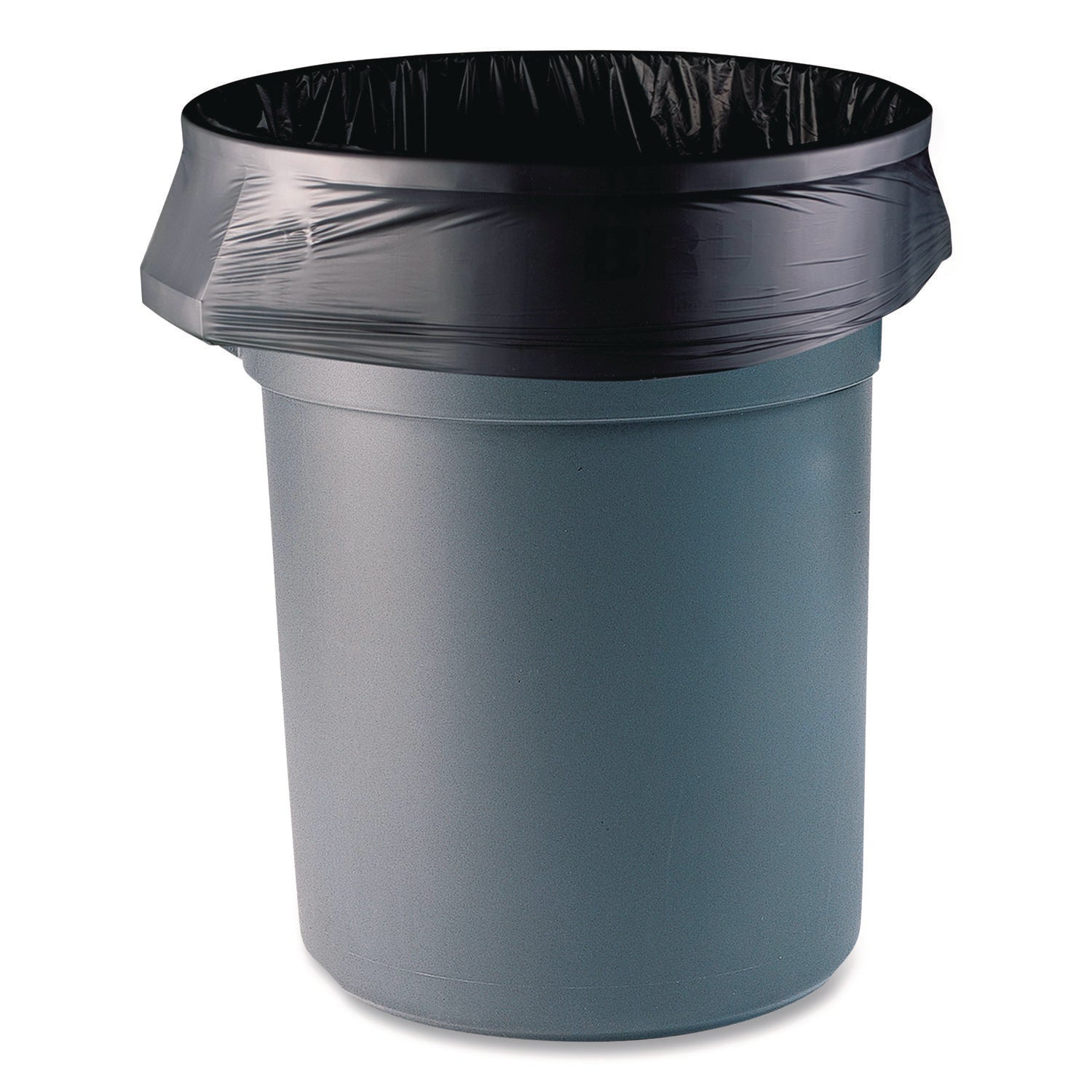 Boardwalk® High-Density Can Liners, 60 gal, 22 mic, 38 x 60, Black, Perforated Roll, 150/Carton