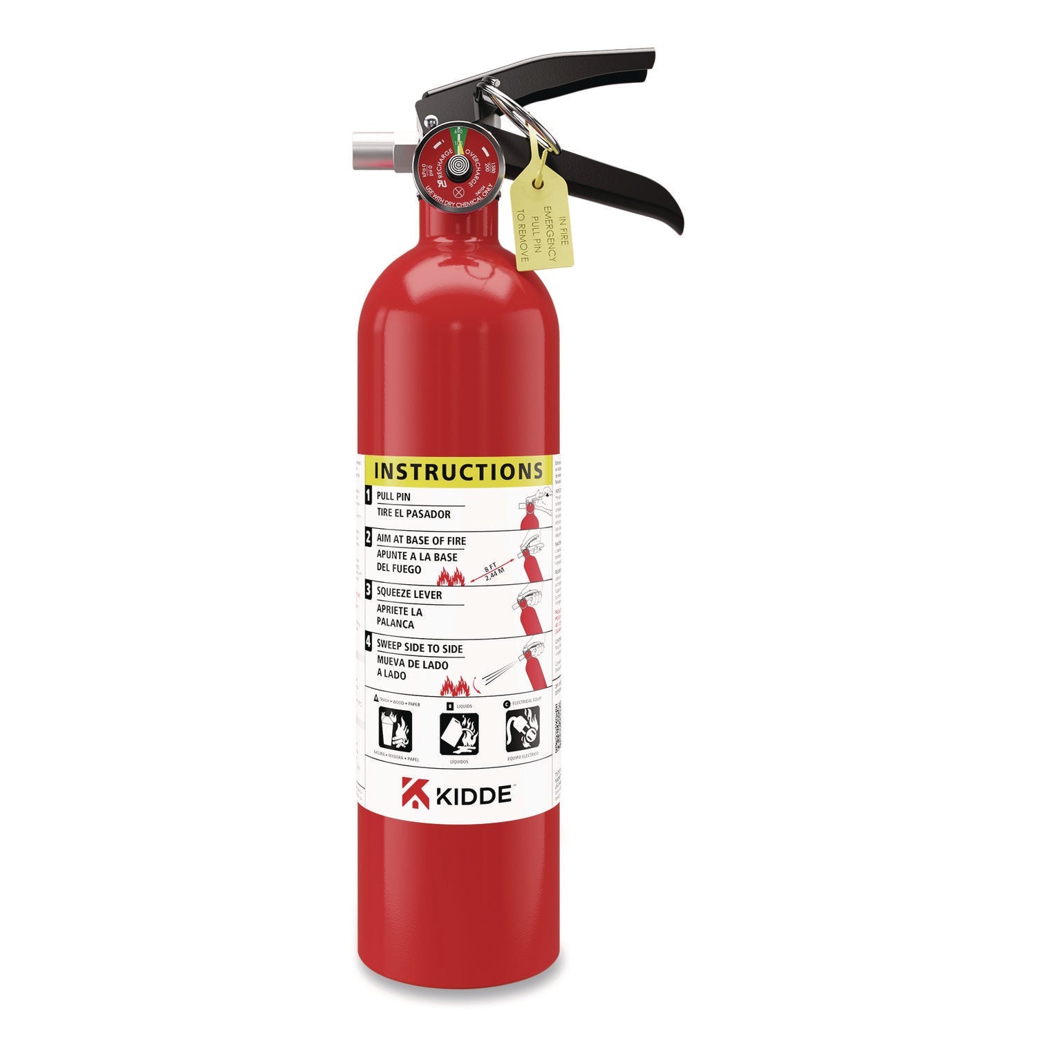 Kidde ProLine Dry-Chemical Commercial Fire Extinguisher, 1-A, 10-B:C