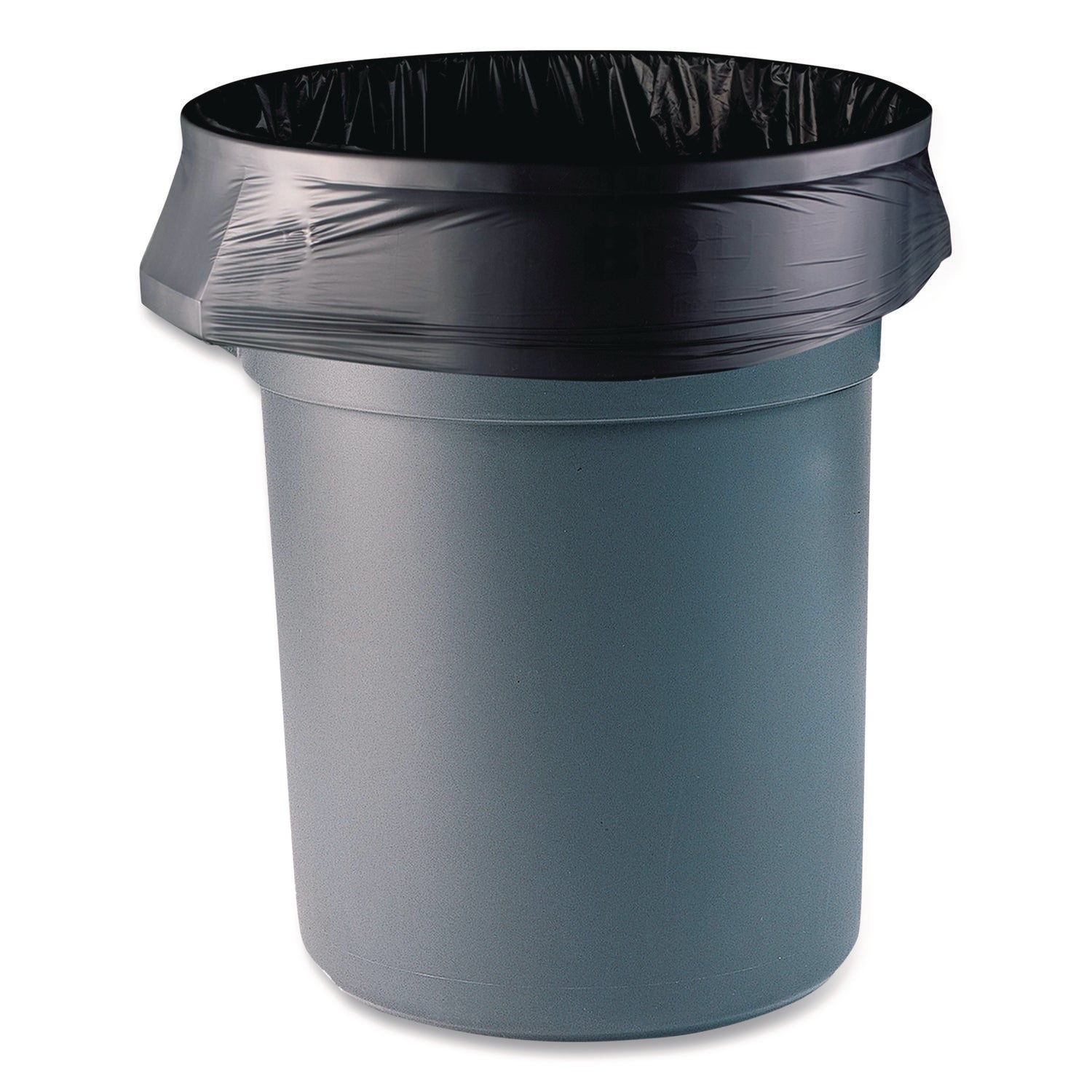 Heritage X-Liner Reprocessed Liners, 60 gal, 2 mil, 38 x 58, Black, Perforated Roll, 100/Carton