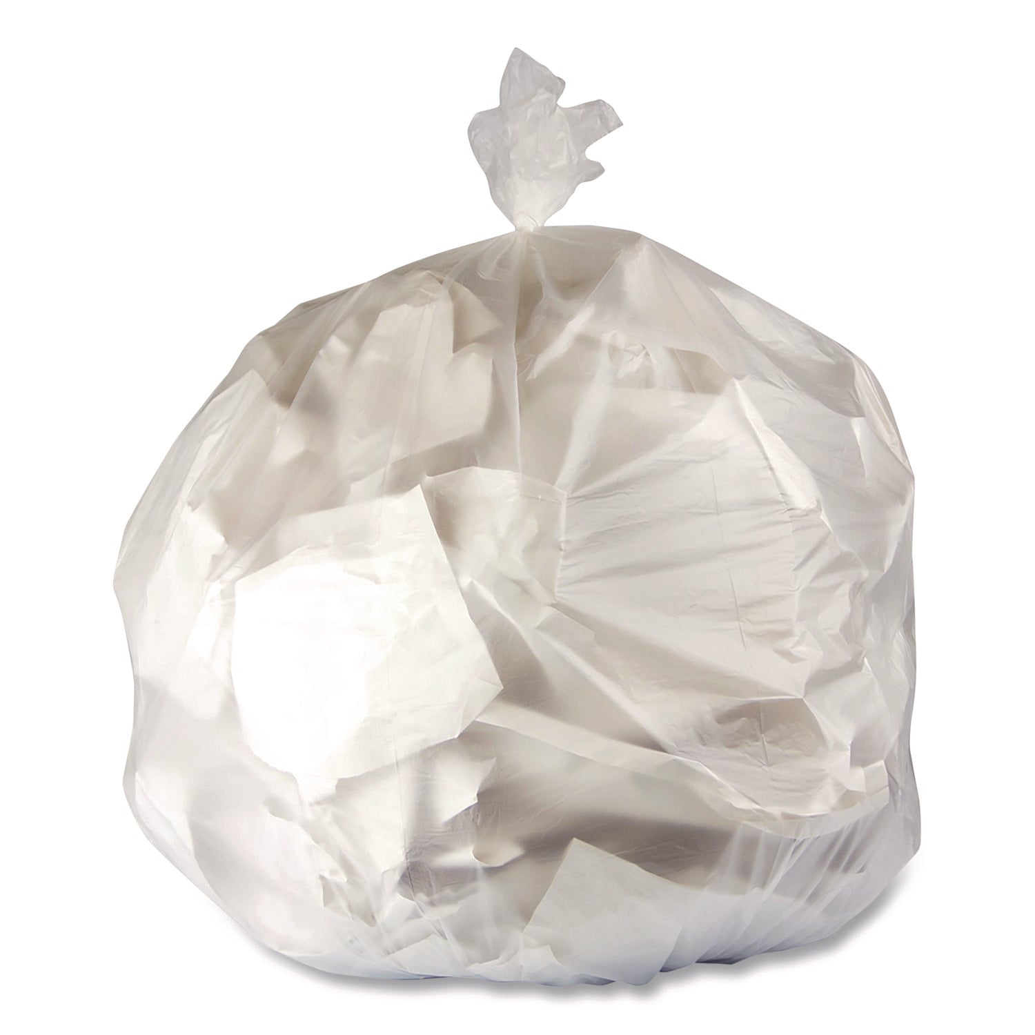 Boardwalk® High-Density Can Liners, 56 gal, 16 mic, 43 x 48, Natural, Perforated Roll, 200/Carton