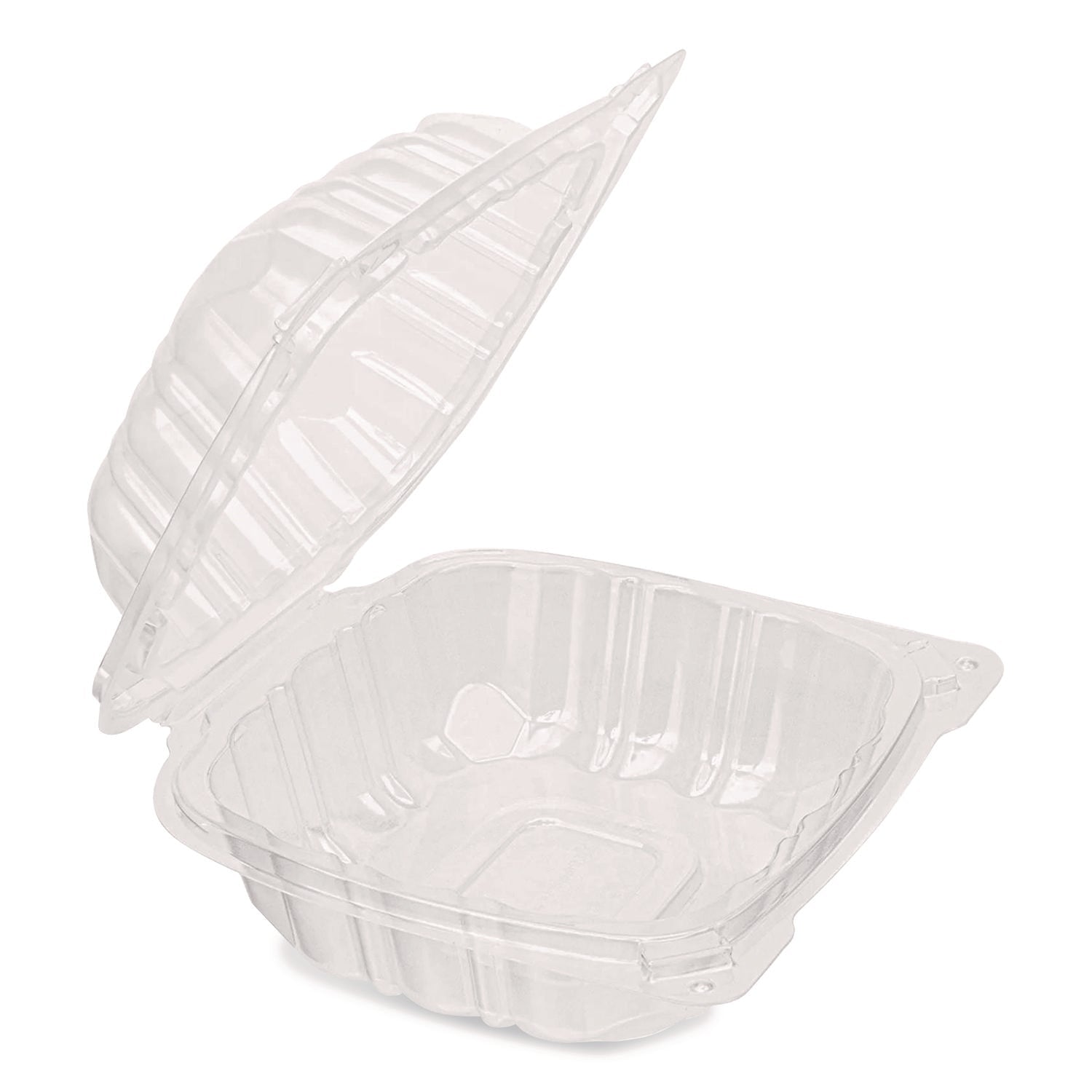Karat® Polypropylene Plastic Hinged Container, 6 x 6 x 3.3, Clear, Plastic, 50/Pack, 6 Packs/Carton