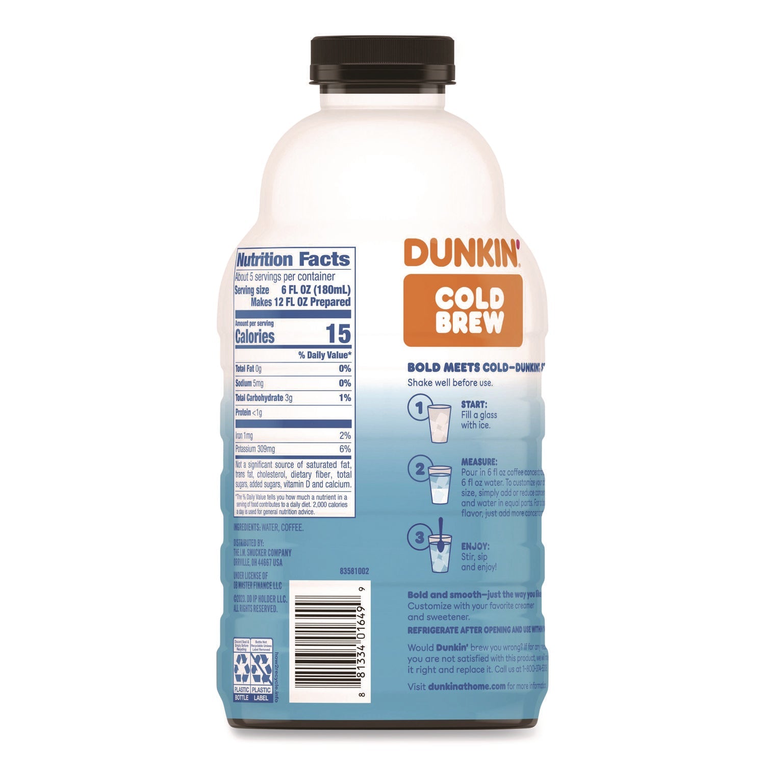 Dunkin'® Cold Brew Coffee, 31 oz Bottle