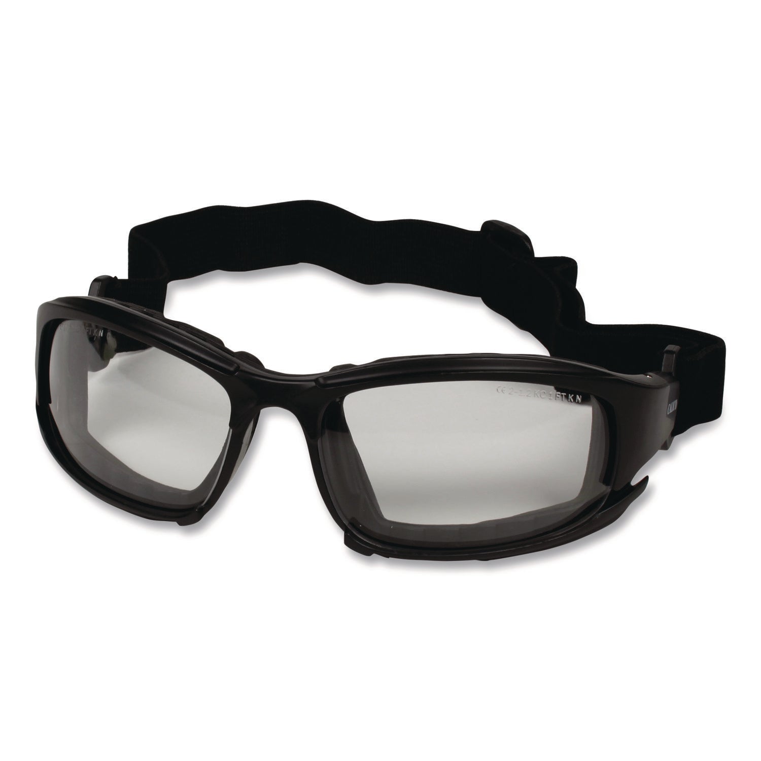 KleenGuard™ V50 Calico Safety Eyewear with Head Strap, KleenVision Anti-Fog Coating, Black Nylon Frame, Clear Polycarbonate Lens