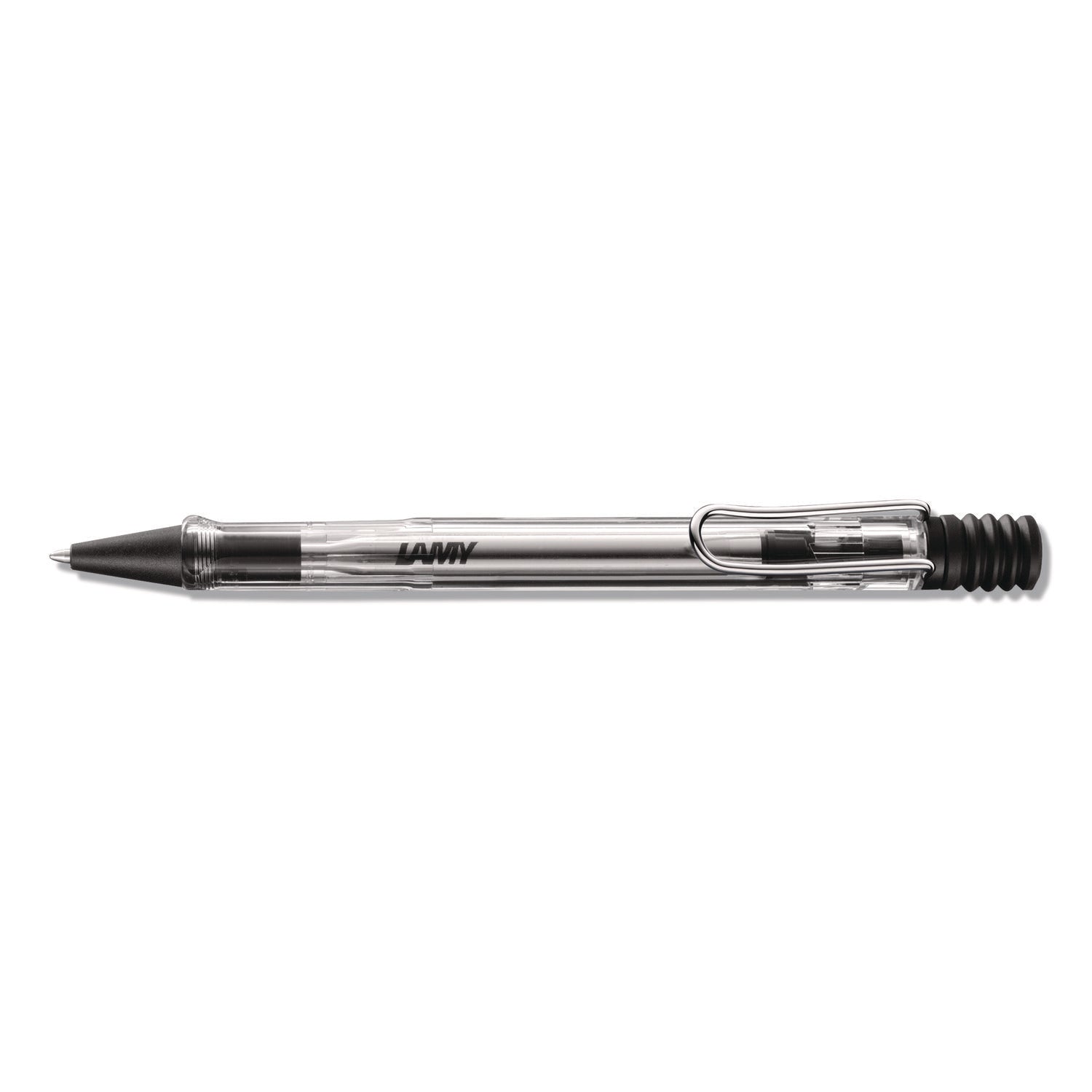 LAMY Vista Ballpoint Pen, Retractable, Medium, Black Ink, Clear/Black Barrel