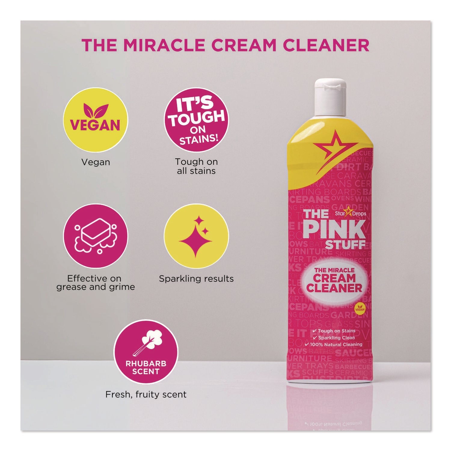 The Pink Stuff The Miracle Cream Cleaner, Fruity Scent, 16.9 oz Bottle