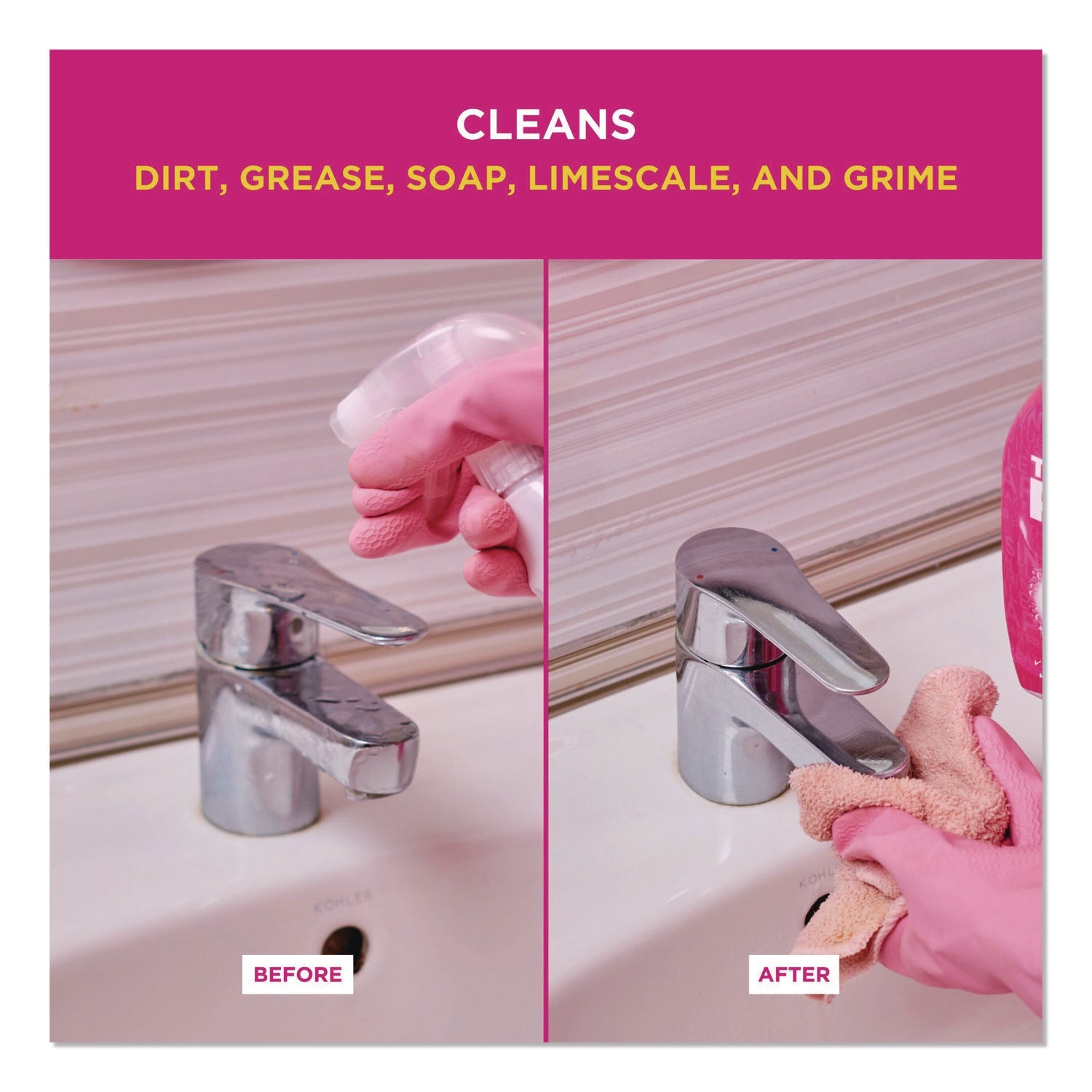 The Pink Stuff The Miracle Bathroom Foam Cleaner, Fruity Scent, 25.4 oz Trigger Spray Bottle