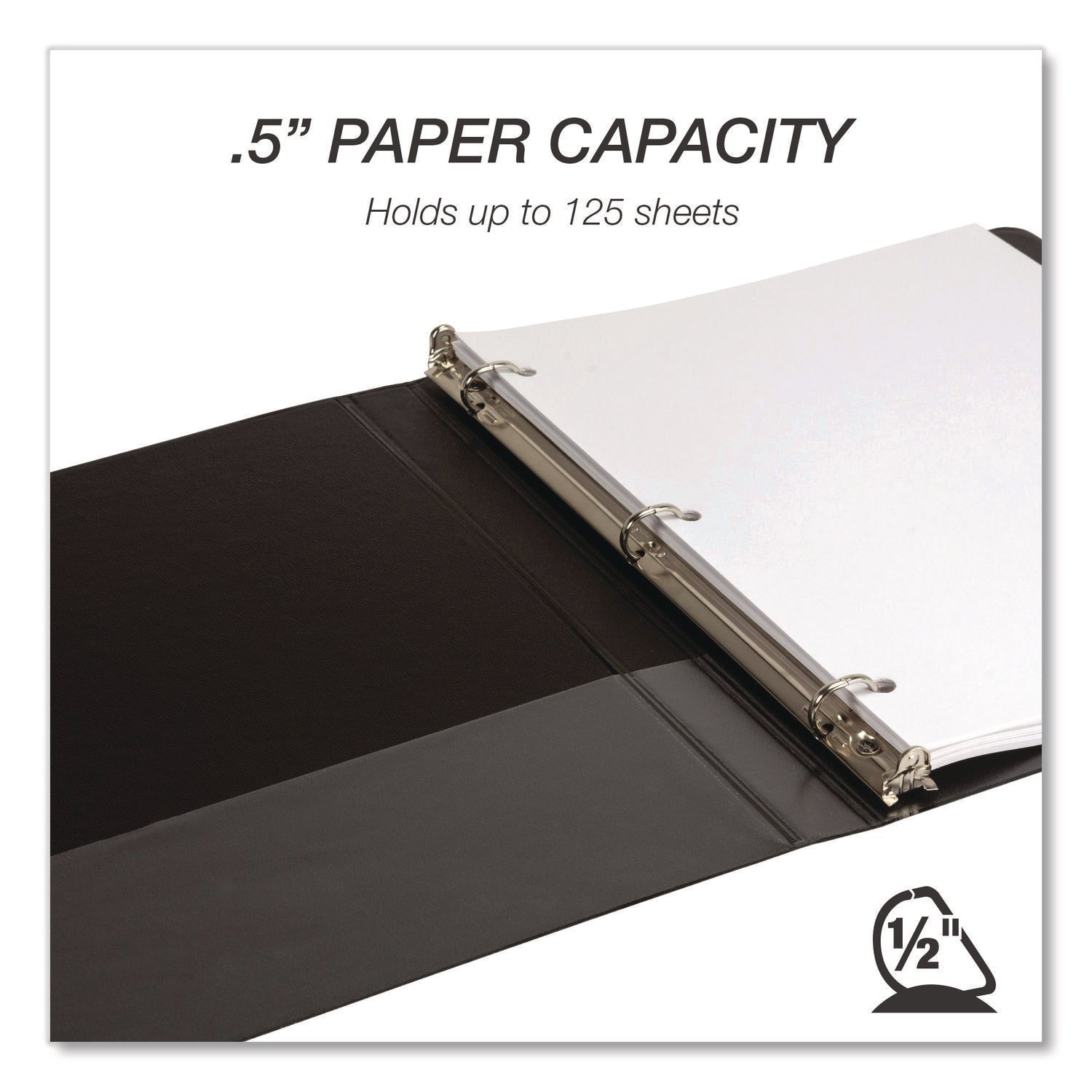 Samsill® Durable D-Ring View Binders, 3 Rings, 0.5" Capacity, 11.5" x 8.5", Black, 4/Pack