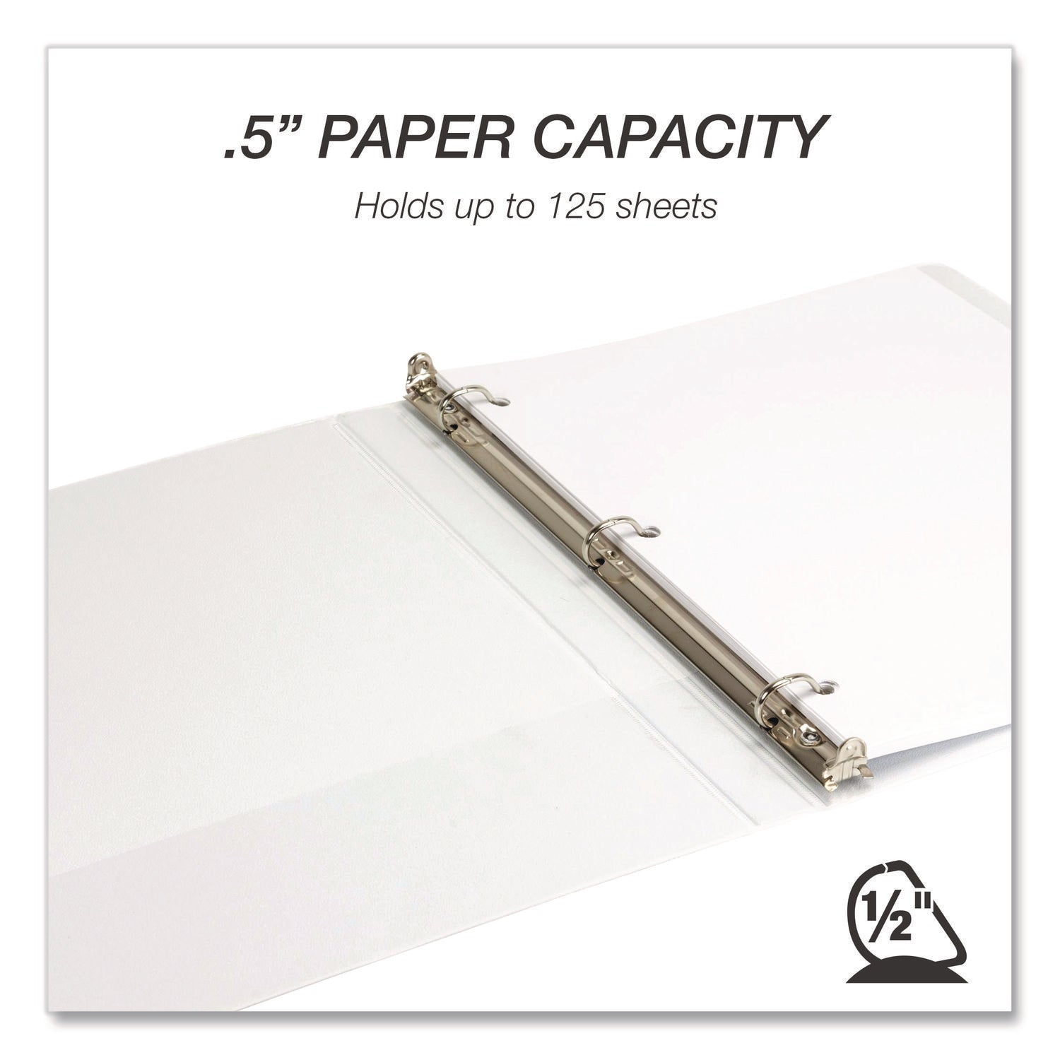 Samsill® Durable D-Ring View Binders, 3 Rings, 0.5" Capacity, 11.5" x 8.5", White, 4/Pack