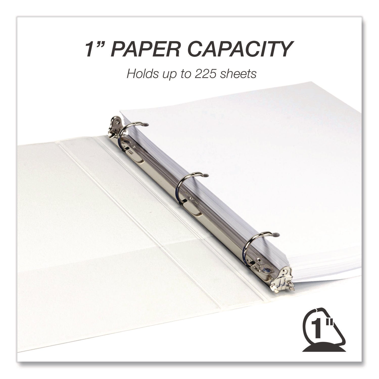 Samsill® Durable D-Ring View Binders, 3 Rings, 1" Capacity, 11.5" x 8.5", White, 4/Pack
