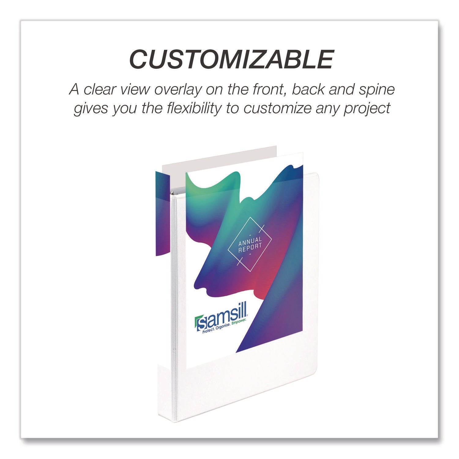 Samsill® Durable D-Ring View Binders, 3 Rings, 1" Capacity, 11.5" x 8.5", White, 4/Pack