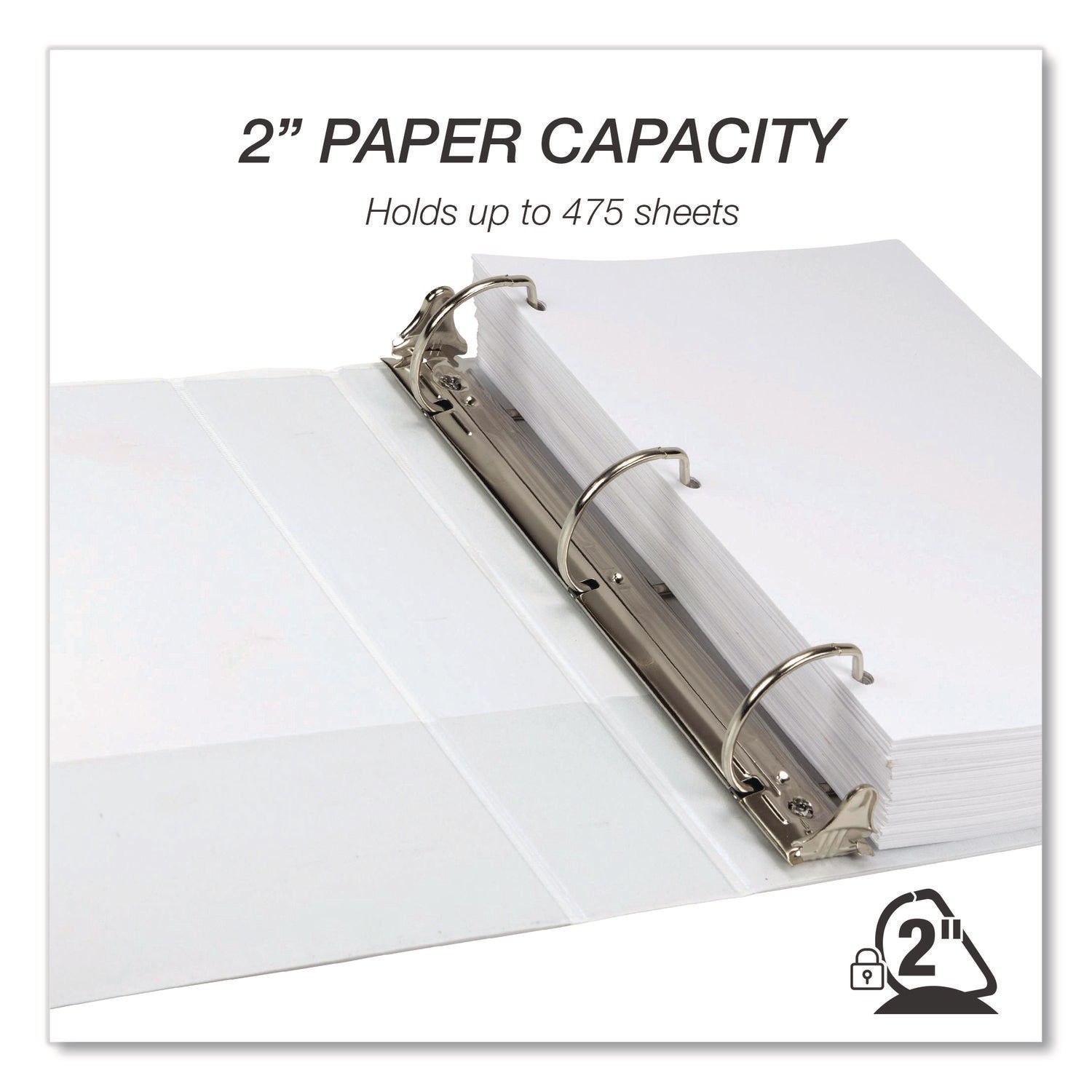 Samsill® Durable D-Ring View Binders, 3 Rings, 2" Capacity, 11.5" x 8.5", White, 4/Pack