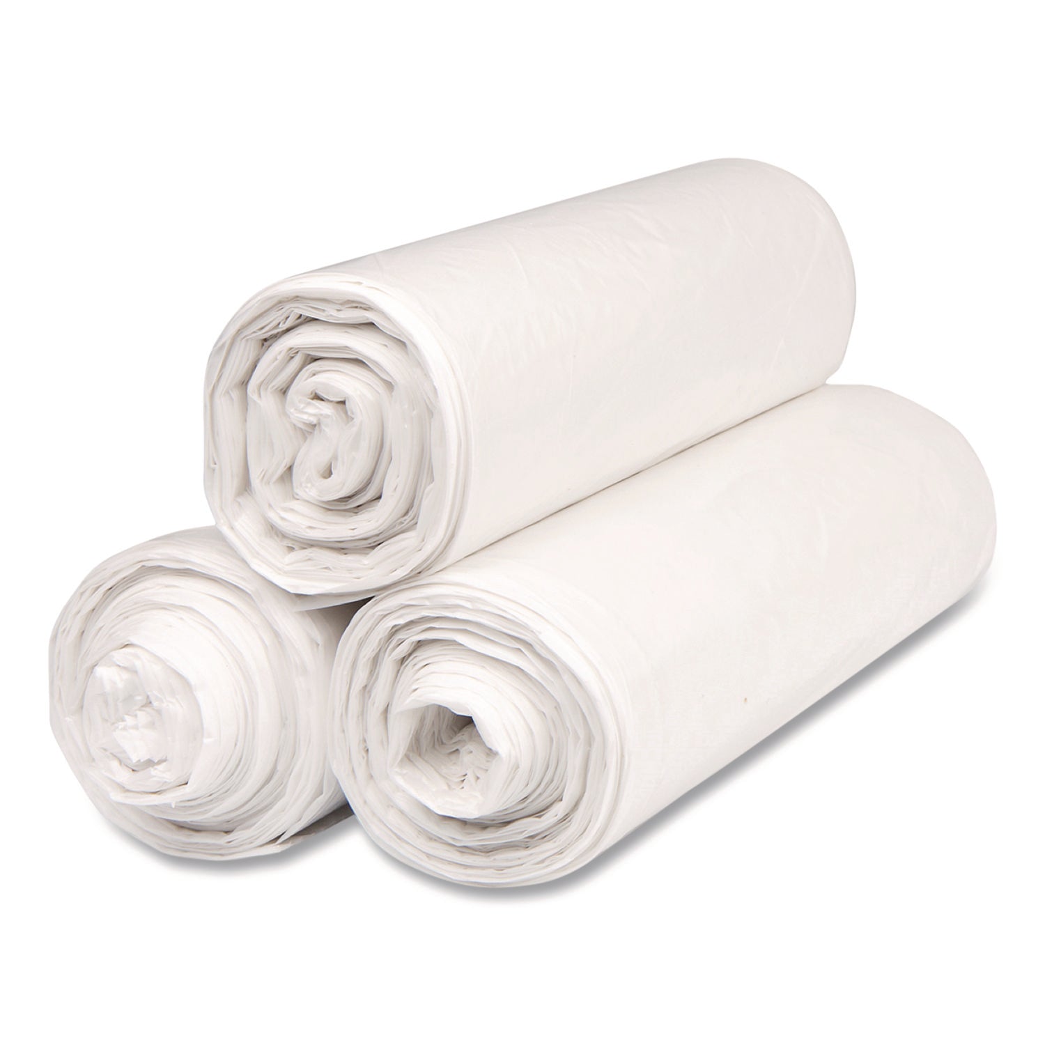 Inteplast Group Institutional Low-Density Can Liners, 45 gal, 1.15 mil, 40" x 46", Natural, Interleaved Roll, 20 Bags/Roll, 5 Rolls/Carton